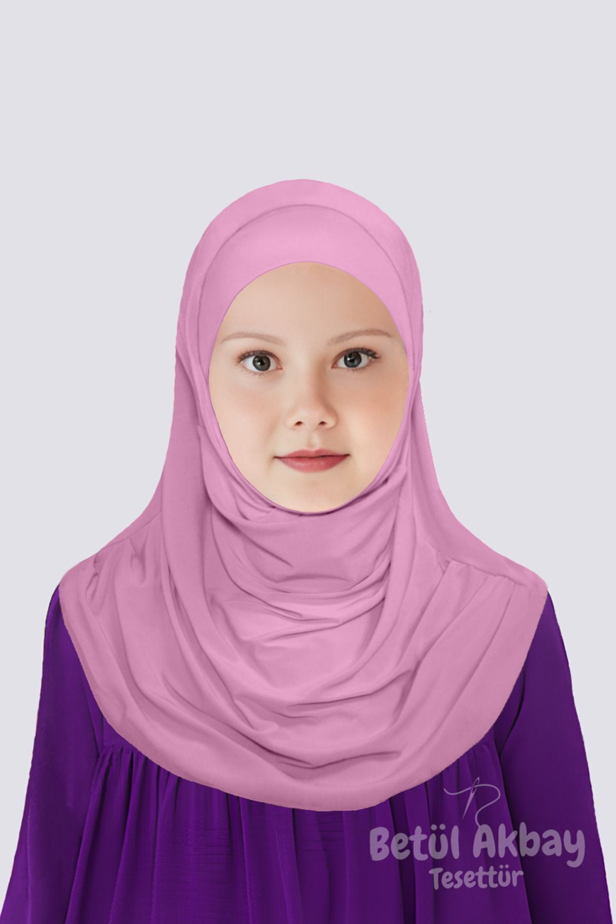 Girls Practical Headscarf Cotton Virgin Mary Model Pink