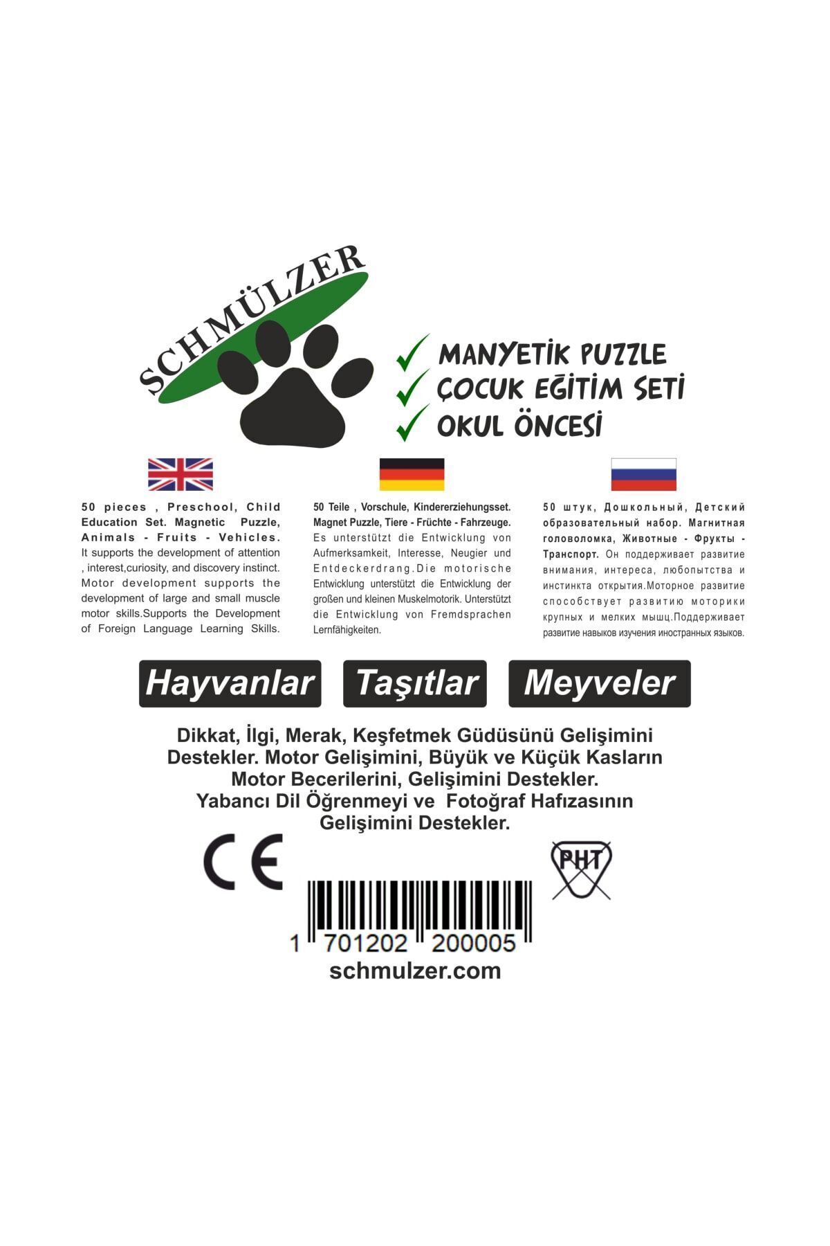 Schmülzer Baby Manyetik Puzzle 2'li Magnet Puzzle - Hayvanlar,meyveler,taşıtlar fotoğrafı 7 (önizleme)