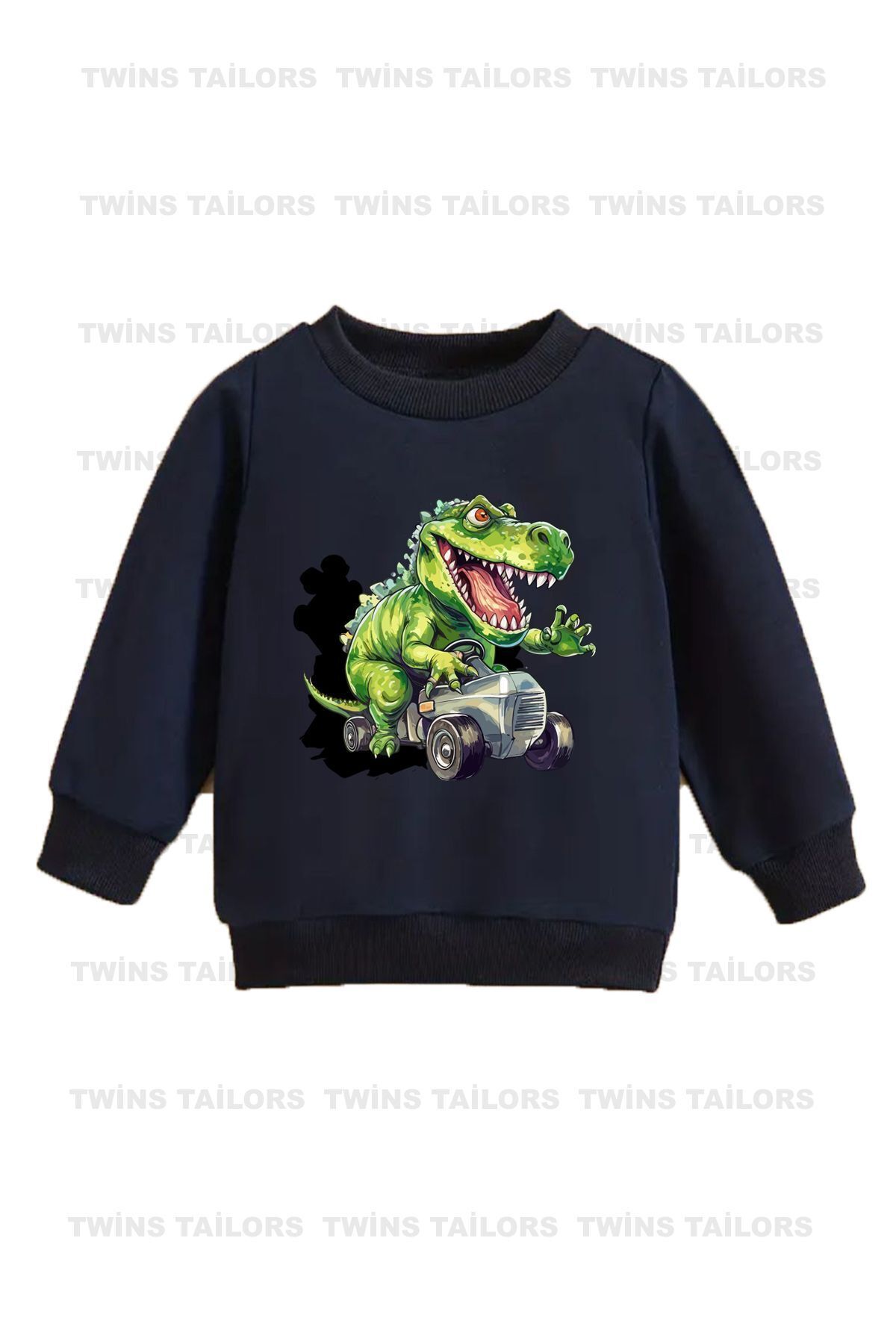 Astronot Baskılı 3lü Paket Unisex Lacivert-Gri-Siyah Bisiklet Yaka Çocuk Sweatshirt