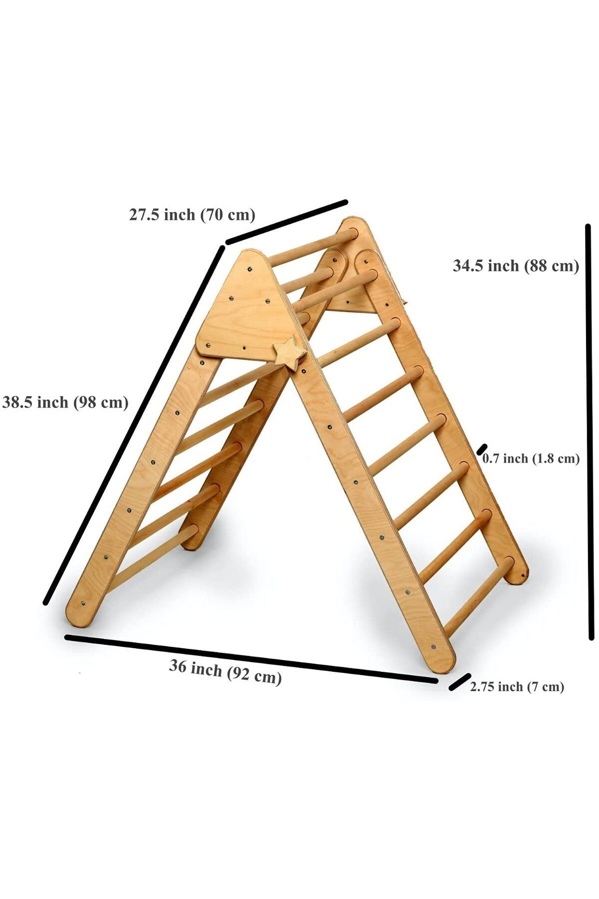 KIDOPPO Büyük Boy Tırmanma Üçgeni | Montessori Tırmanma Merdiveni | Büyük Boy Tırmanma ve Denge Oyuncağı fotoğrafı 7 (önizleme)