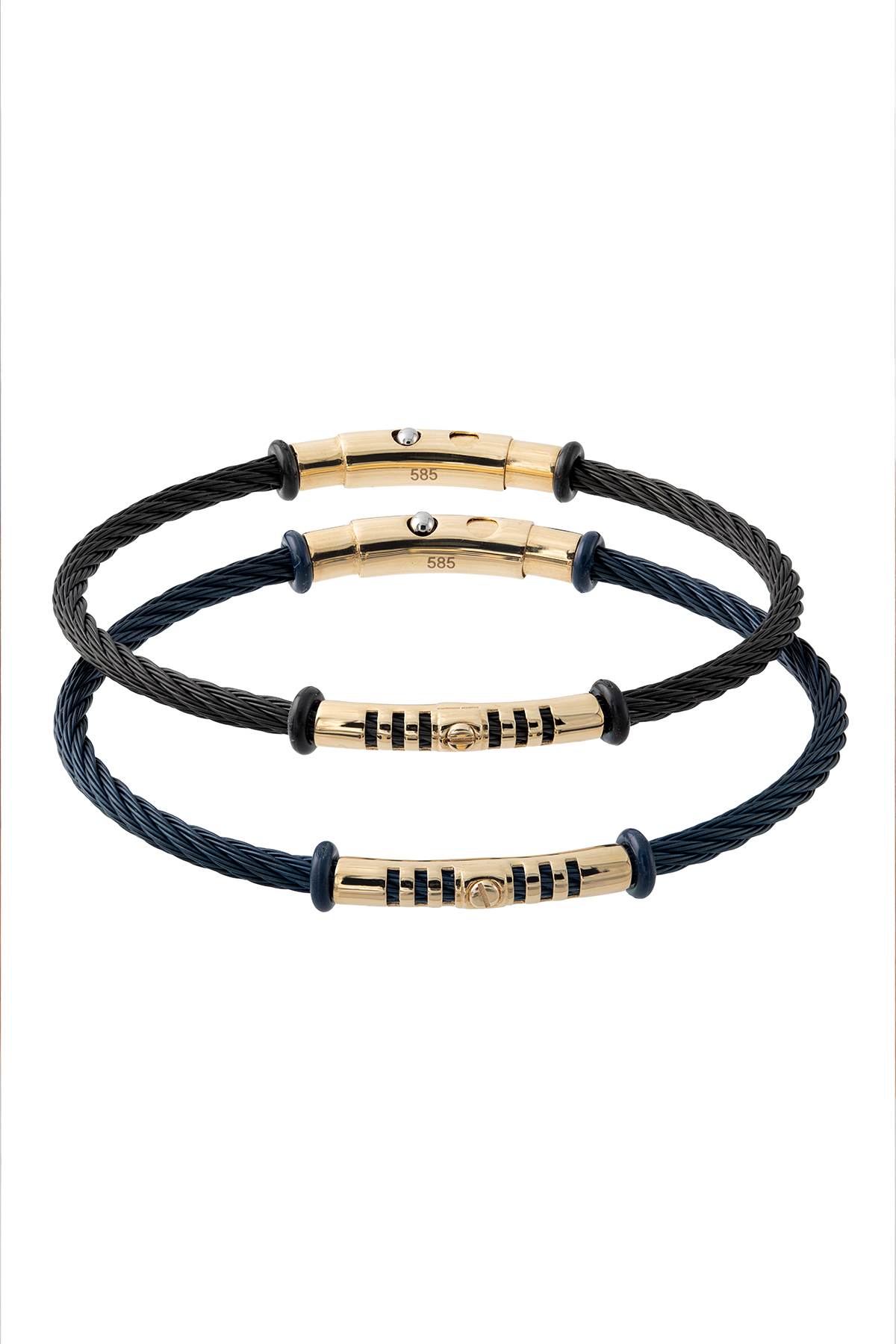 14 Ayar Altın Siyah Çelik Erkek Bileklik 2