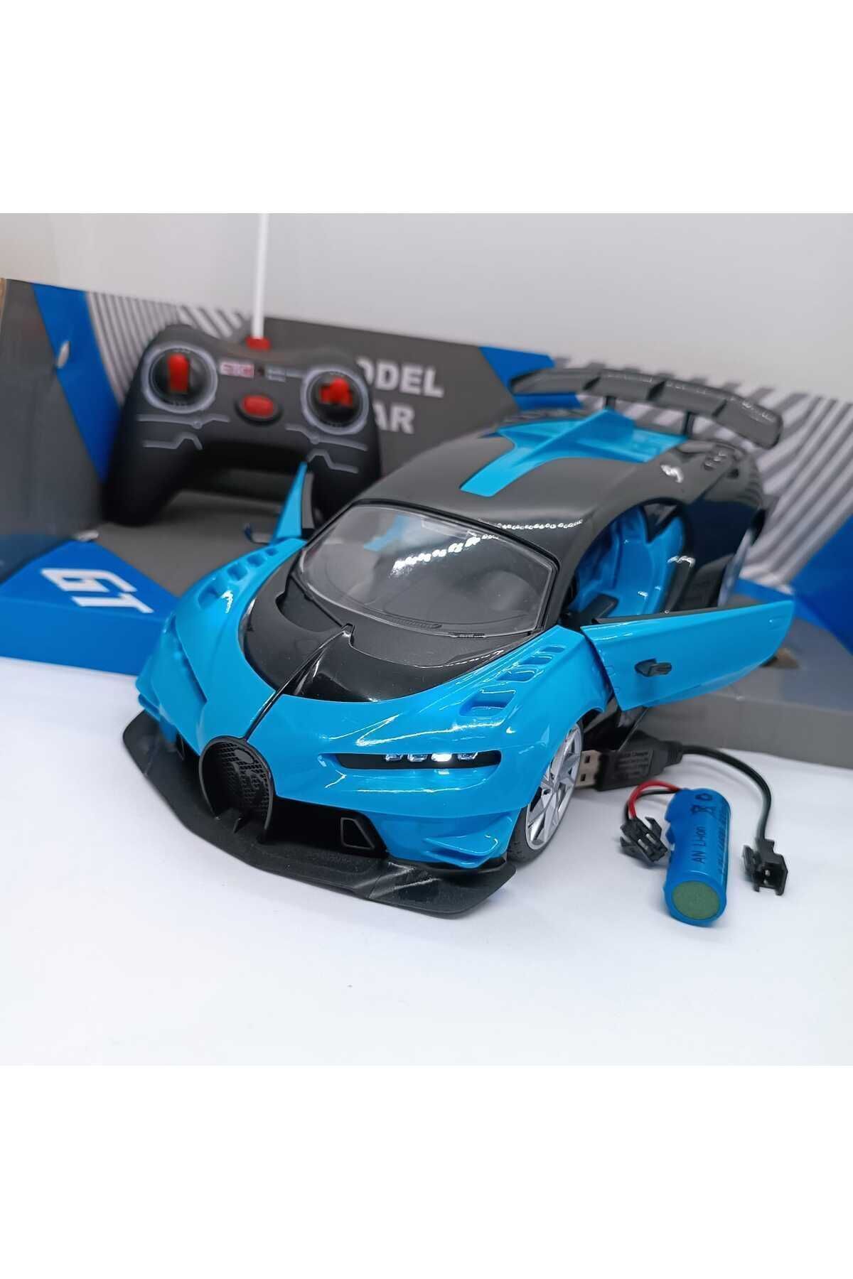 Uzaktan Kumandalı Şarjlı Araba Kapıları Açılan Bugatti Chiron 26,5 cm Şık Tasarım Yüksek Kalite