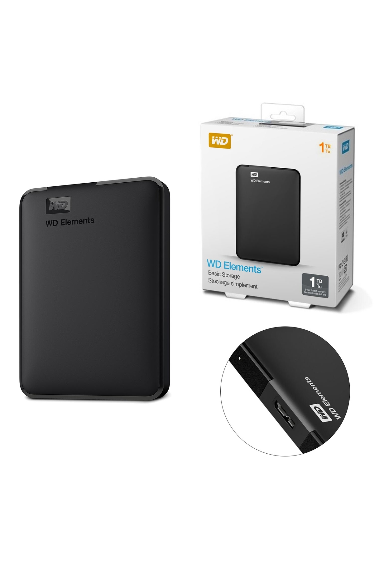 Taşınabilir Harici Harddisk 2.5 3.0 1tb Wd Elements Wdbuzg0010bbk-wesn