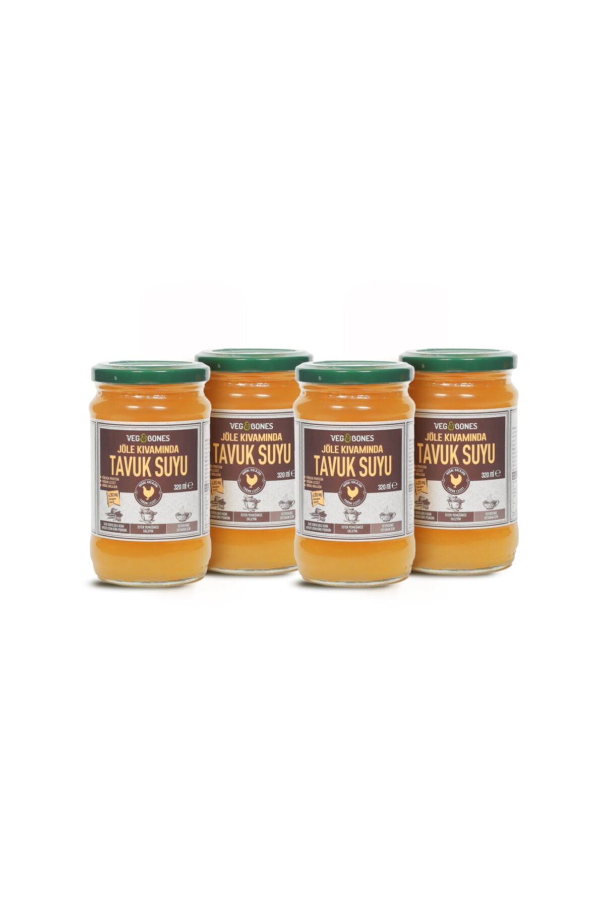 Veg&Bones Jöle Kıvamında Tavuk Suyu 320 Ml X 4 Adet