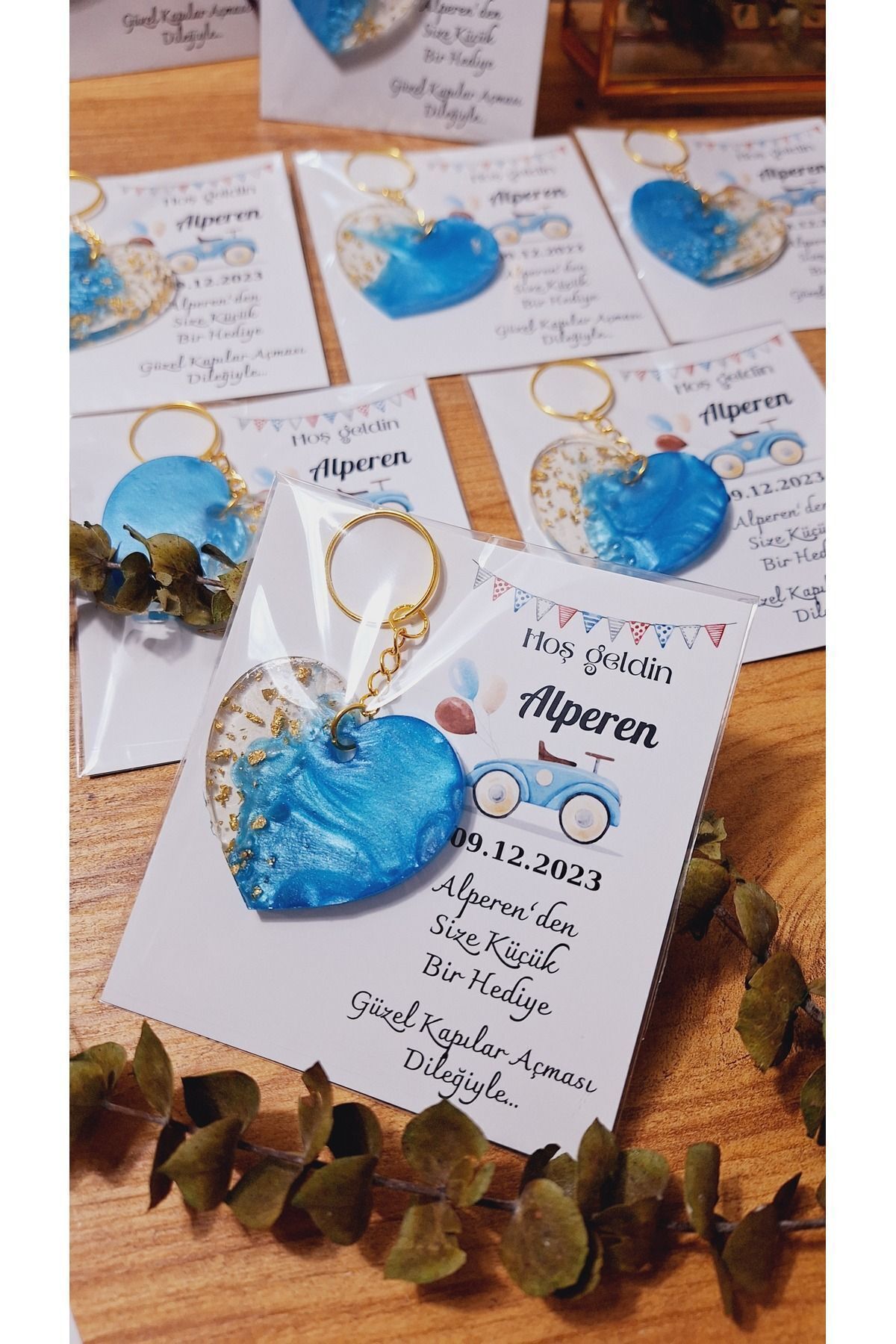 SevgiliAtolyemm Arabalı Kartlı Kalpli Model Anahtarlık Bebek Doğum Günü Mevlüt 10 Adet fotoğrafı 2 (önizleme)