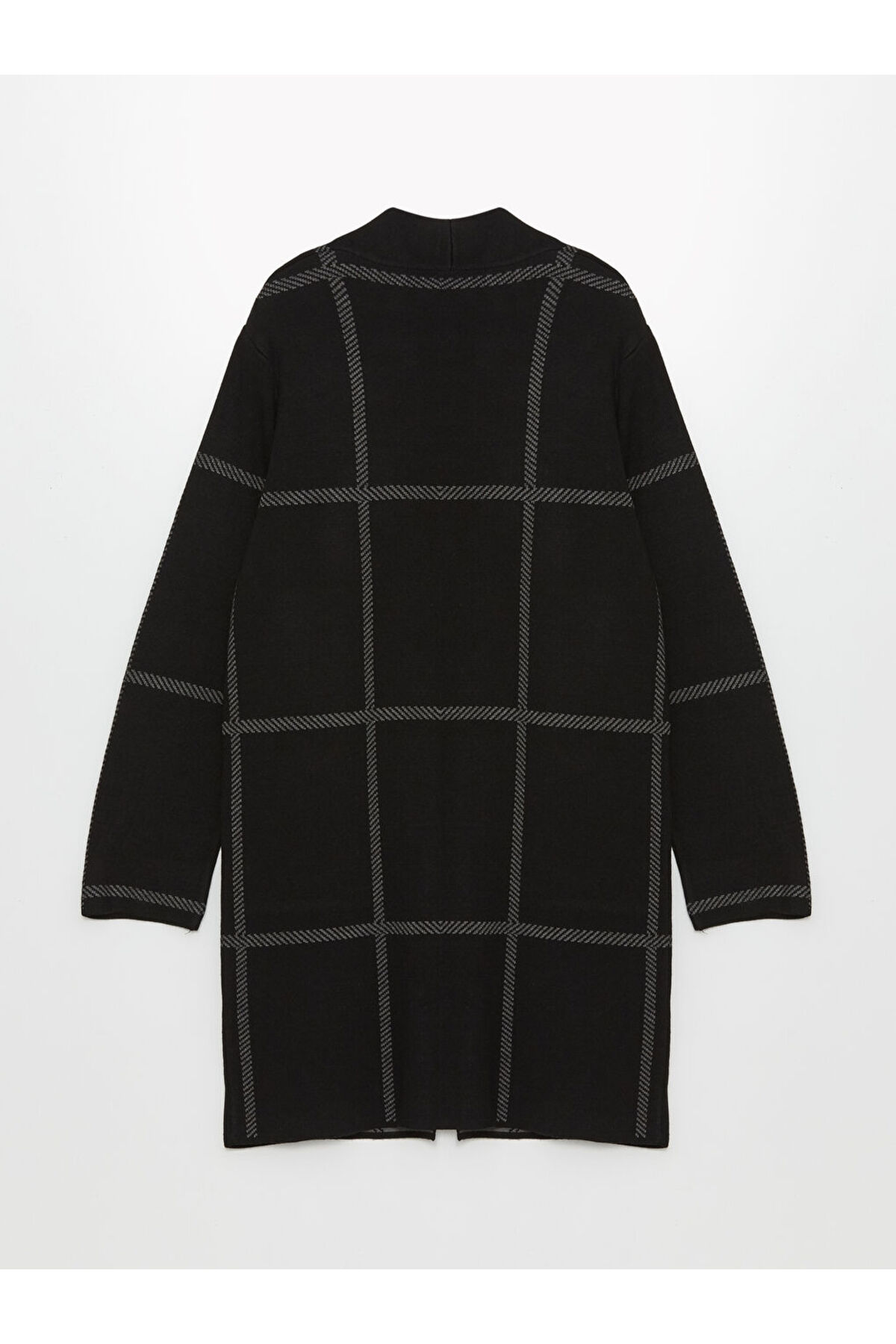 LC Waikiki ژاکت بافتنی زنانه یقه شال چهارخانه آستین بلند