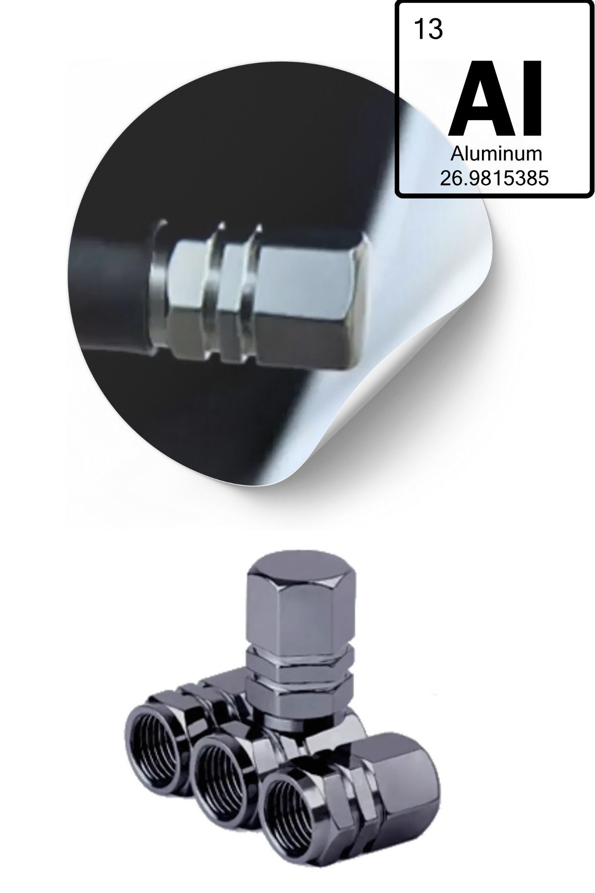 KDOT Aluminyum Sibop Kapağı Dörtlü Set Titanyum Gri 4 Adet