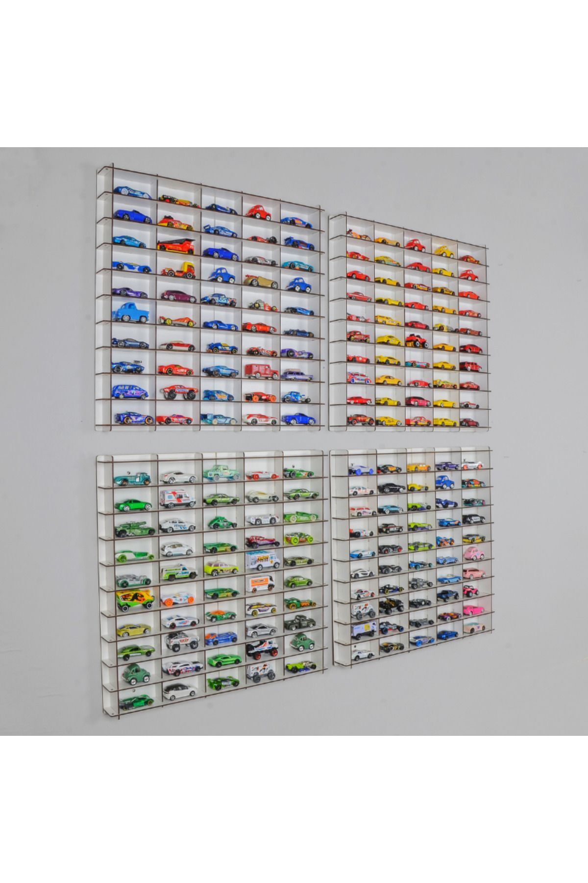1/64 Hotwheels Matchbox uyumlu Oyuncak Model Araç Duvara Monte Pleksi Kapaklı 200 Araç Araba Rafı