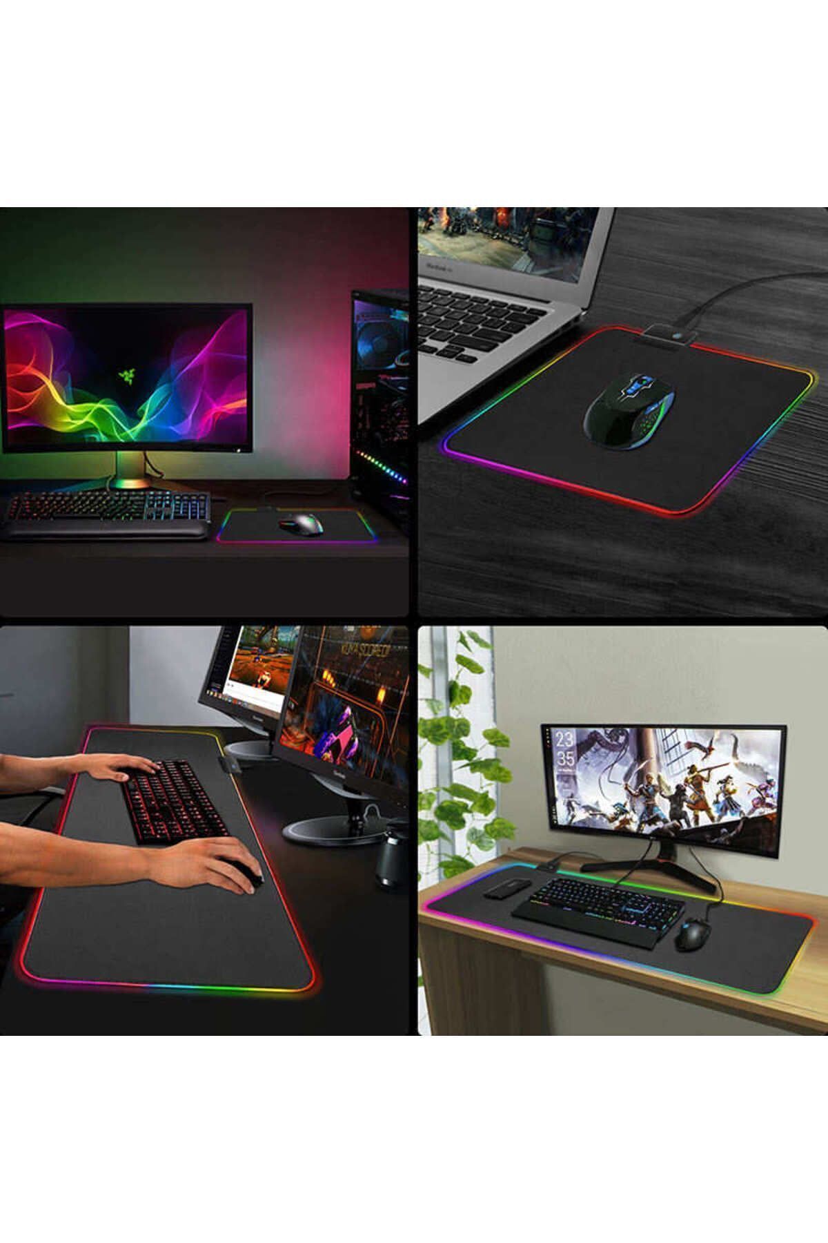Rgb Mause Pad Led Işıklı 80x30 Rbg Mause Pad Gamıng Mause Pad 8