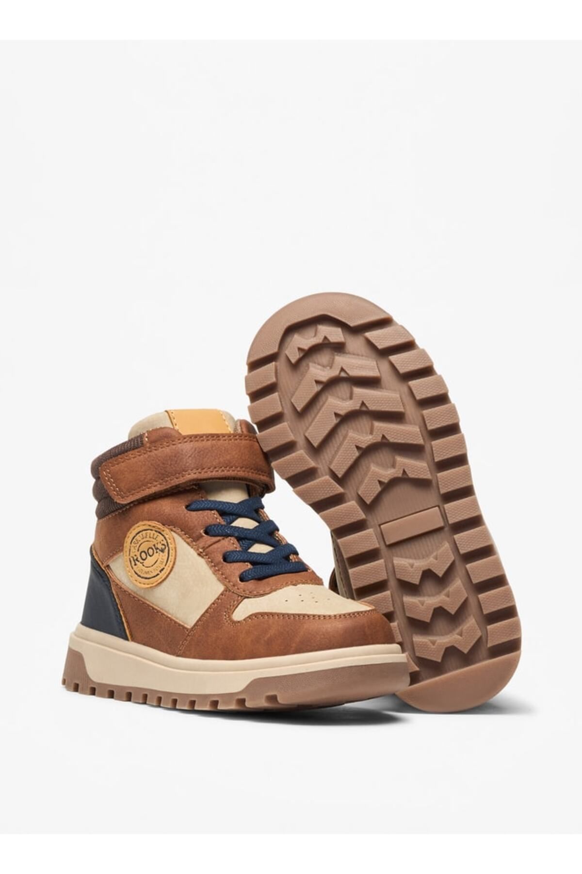 LBL by Shoexpress-Panelled High Cut Boots with Hook and Loop Closure 4