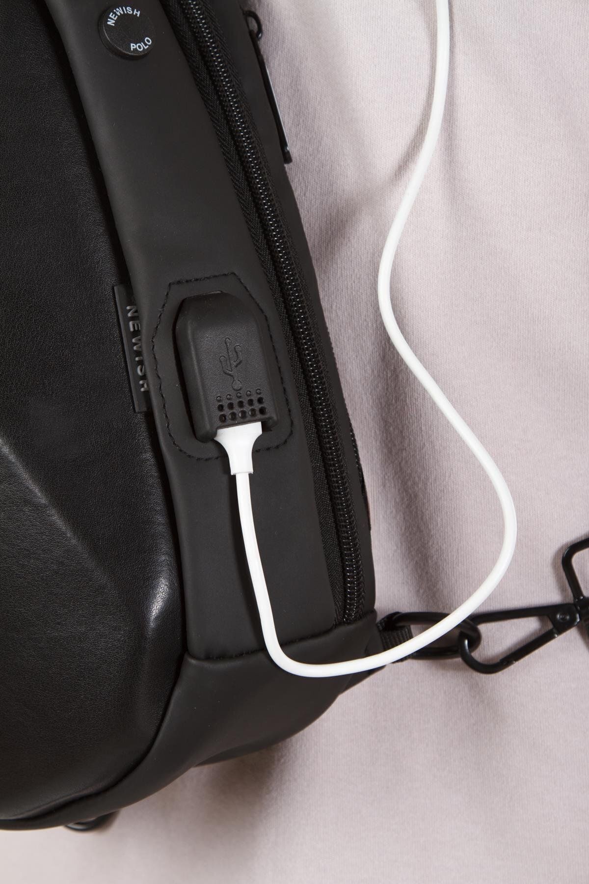 کوله پشتی زنانه مشکی Newish Polo | NP-2405-UZİKO اورجینال - تصویر 5