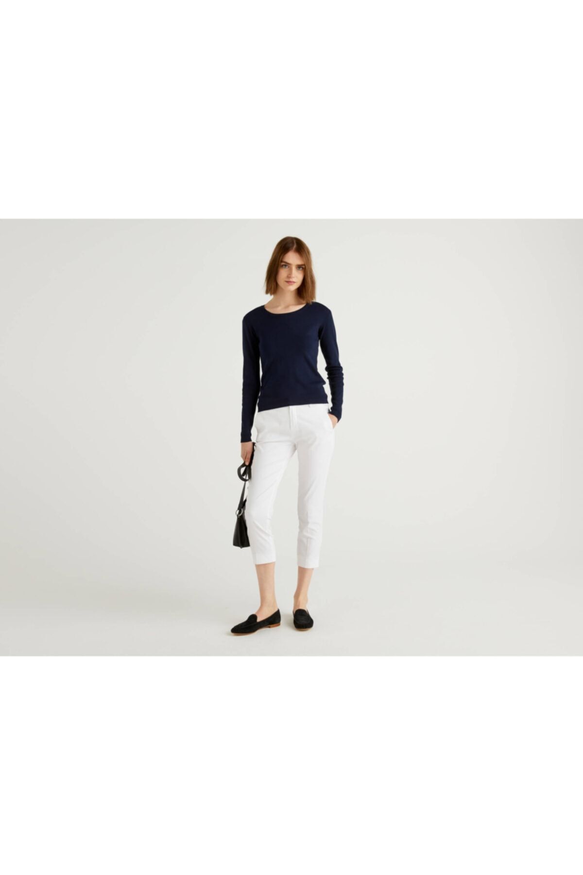 United Colors of Benetton-White Seasonal Women's Chino Pants 3
