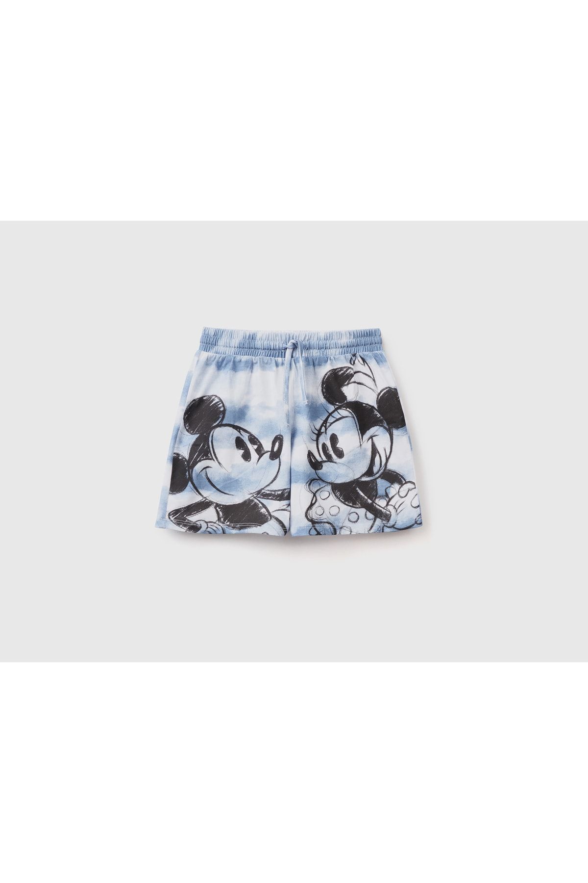 United Colors of Benetton Pantaloni Scurți Tie Dye Pentru Fete, Turcoaz, Cu Imprimeu Cu Personaje Disney, Amestec Albastru Femeie - 6–7 years