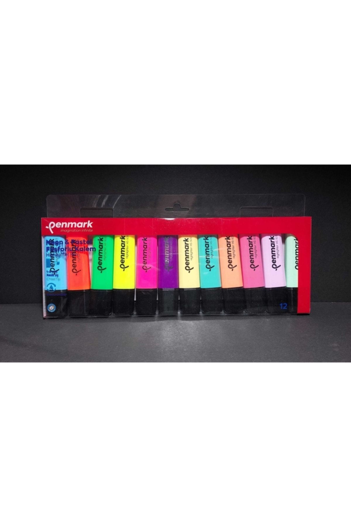 penmark 12 Renk Fosforlu Işaretleme Kalem Seti %100 Yerli Üretim