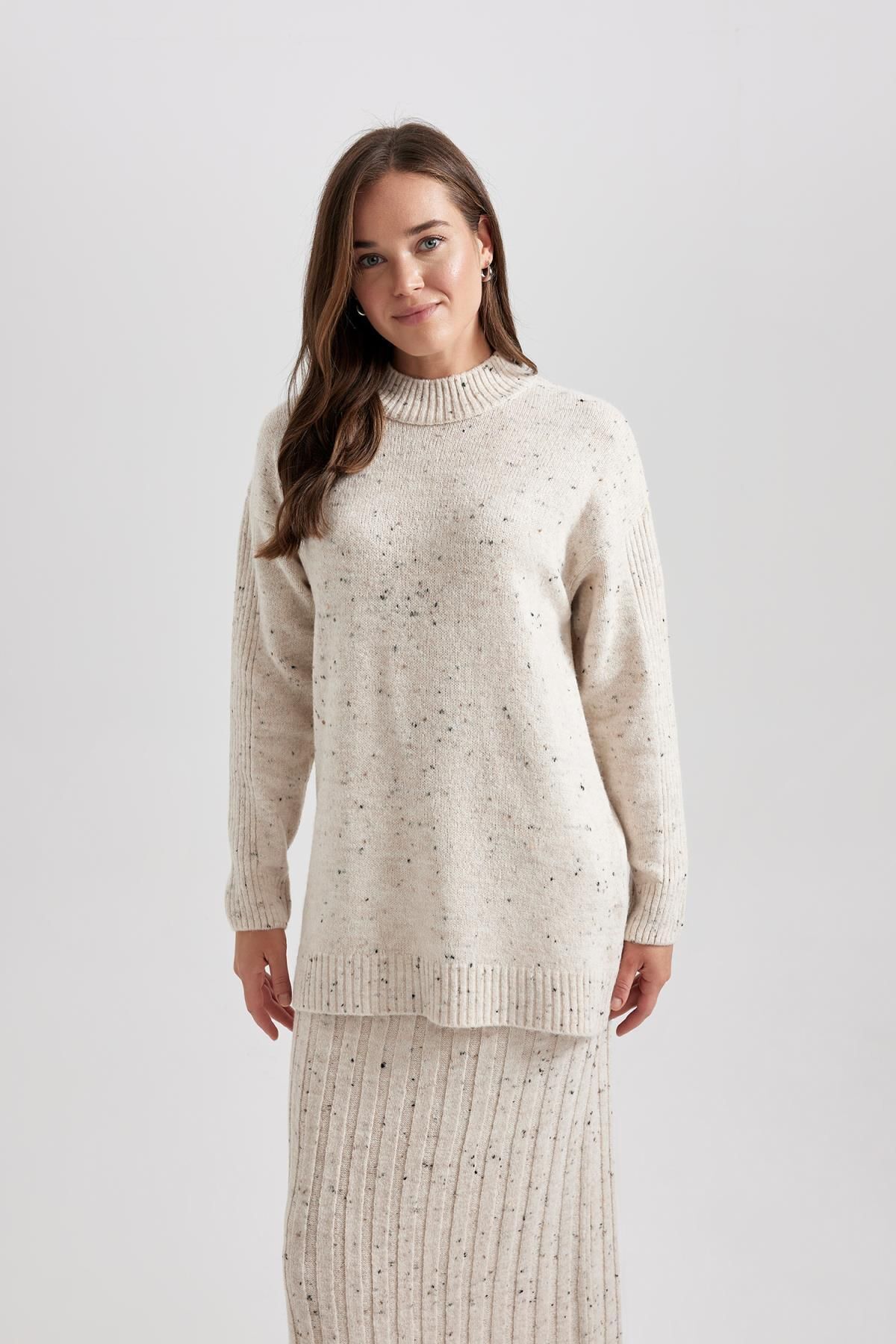DeFacto-Half Turtleneck Regular Fit Sweater Tunic - B0086Ax23Wn 1