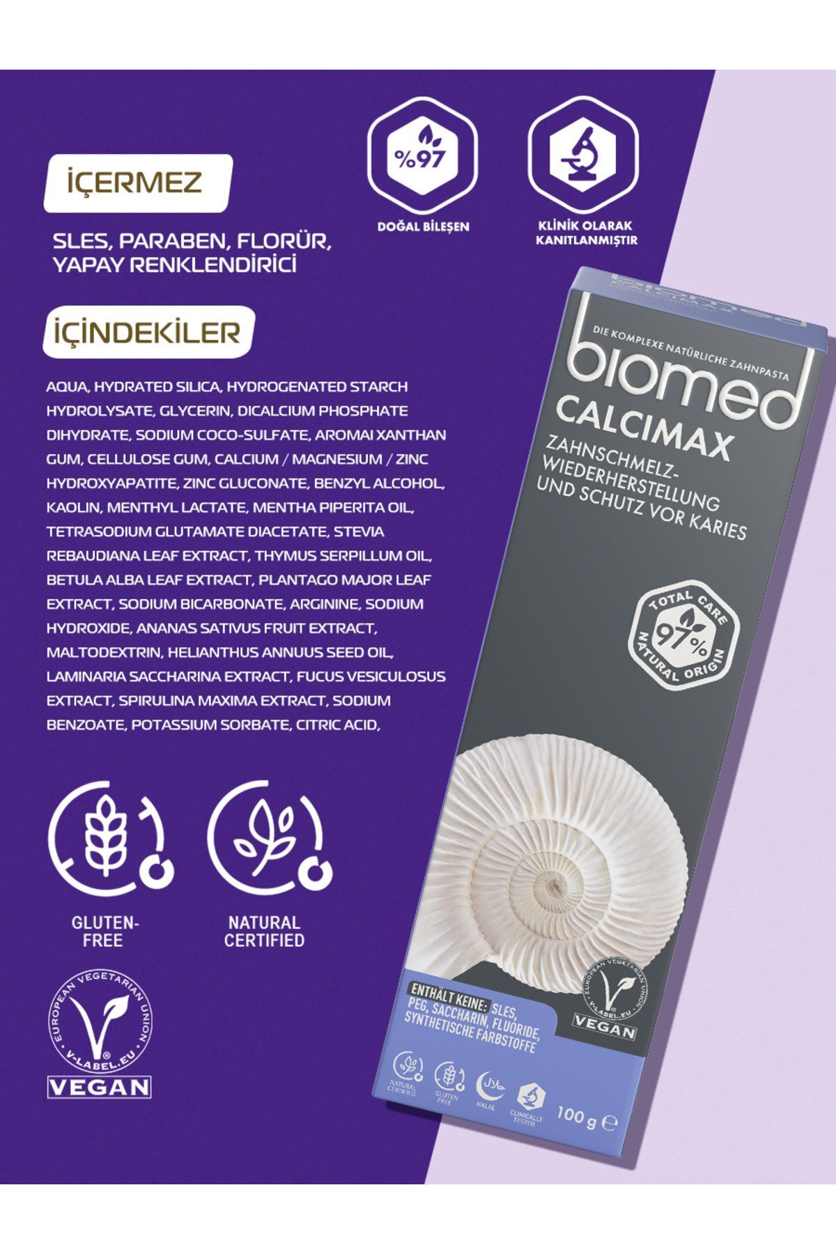 Biomed-Calcimax Calcium Containing Tooth Enamel Repair Toothpaste (Natural Herbal Vegan Fluoride-Free) 3 Pieces 5