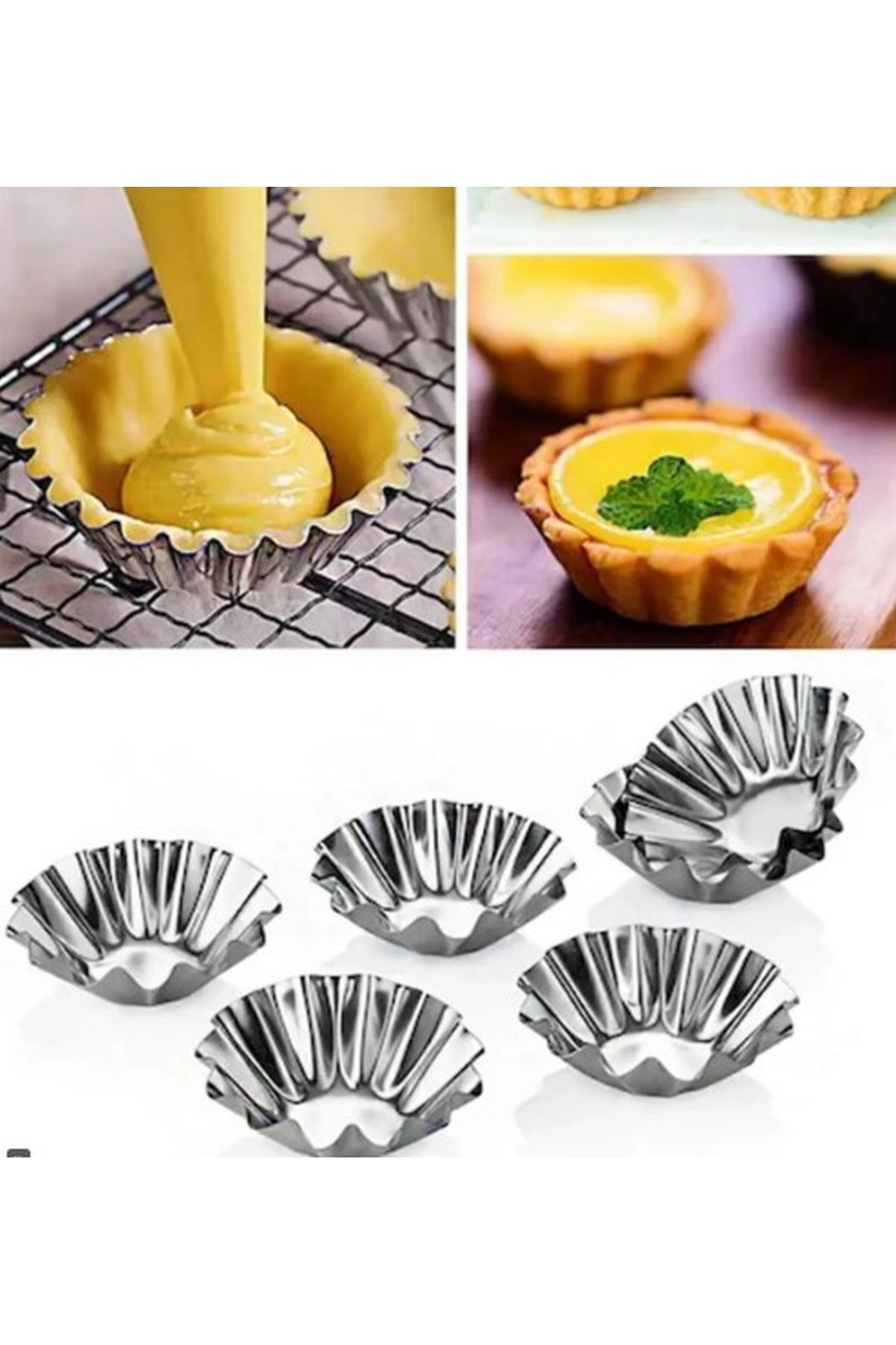Nar kalıp-12 Pieces of Narkalip Tartolet - Cake Cookie Tart Mold 3