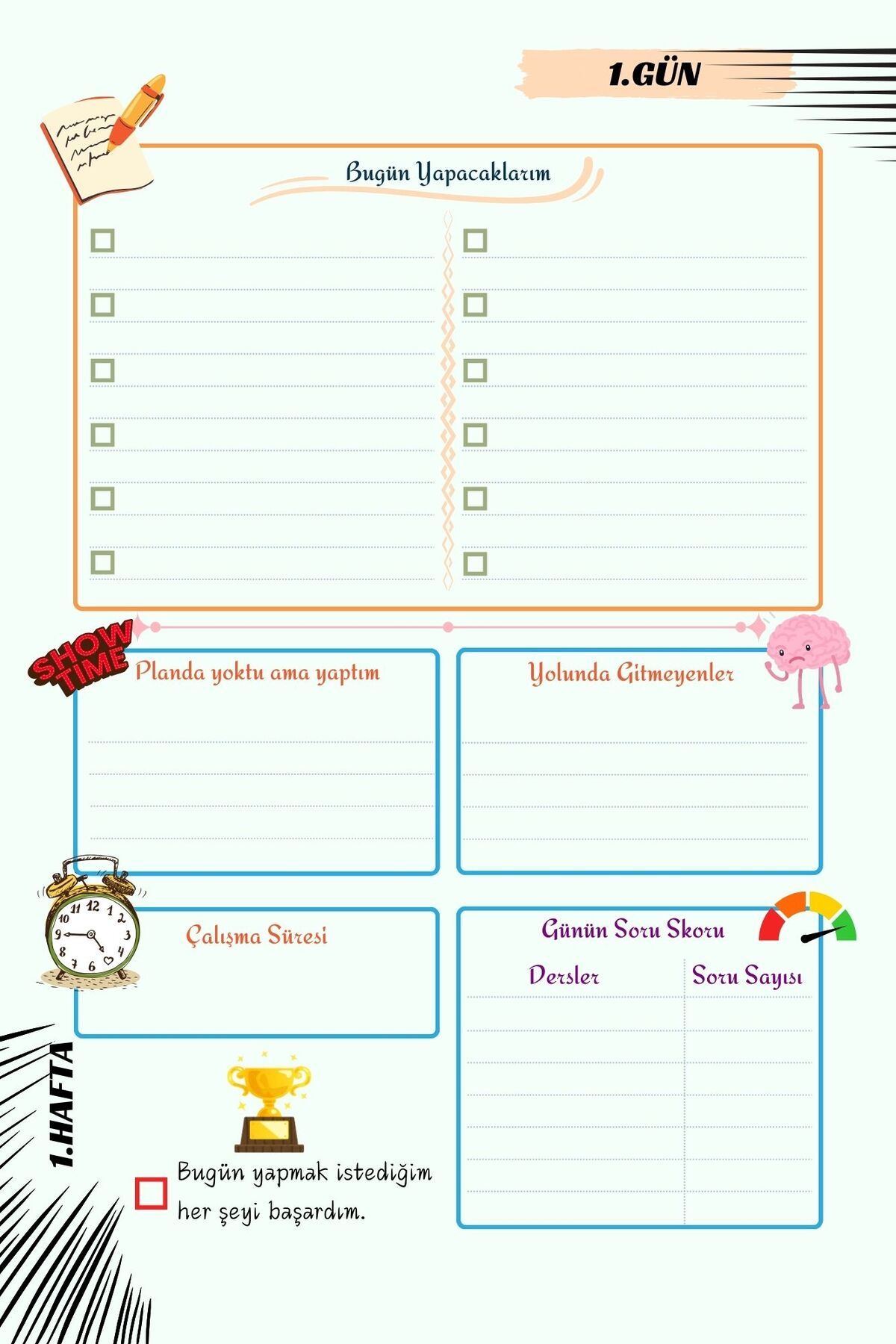 NovoMundo-Planning and Tracking Agenda for University Exam: “My Story” Numerical Color 3