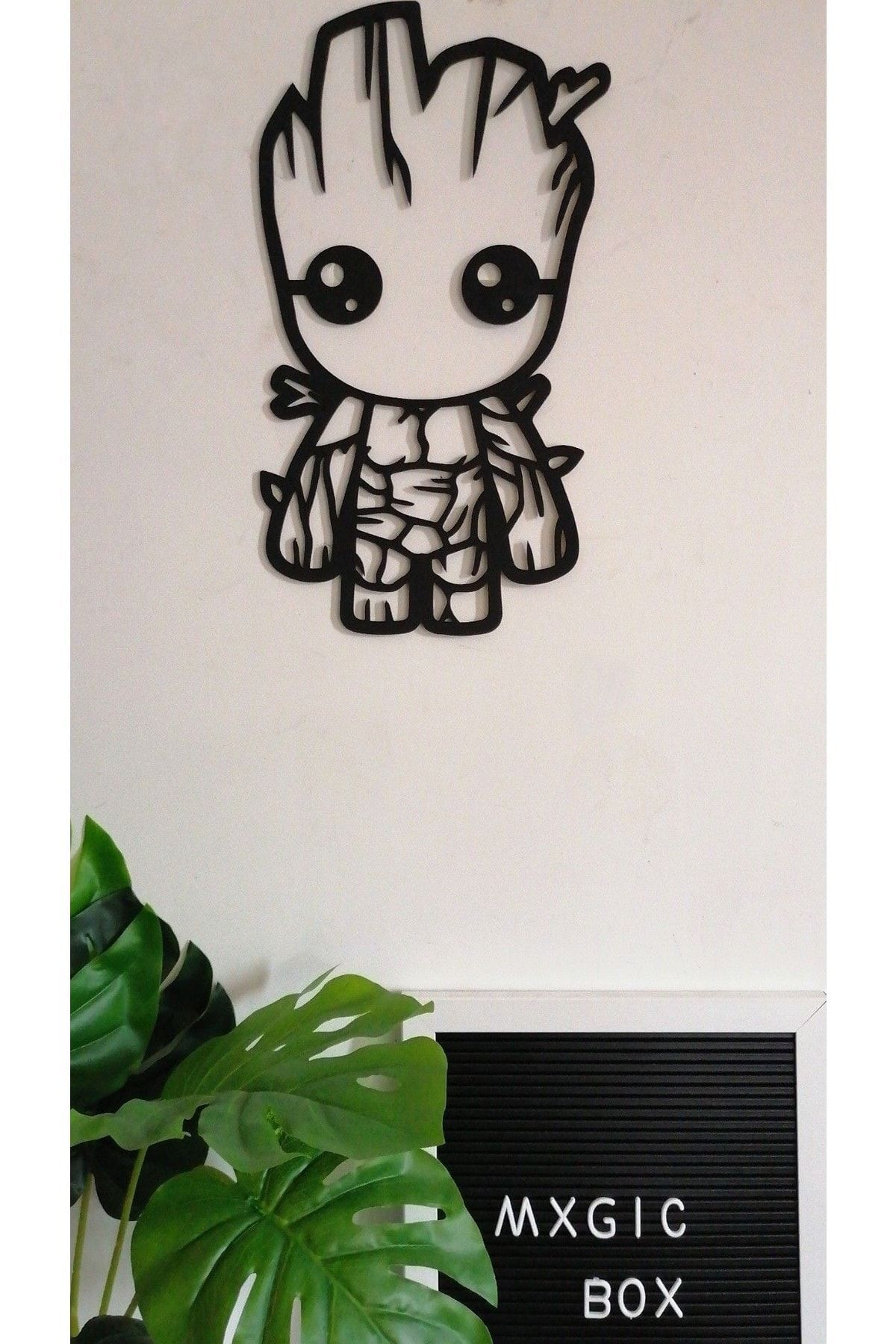 Groot Cartoon Character Silhouette Decorative Mdf Painting