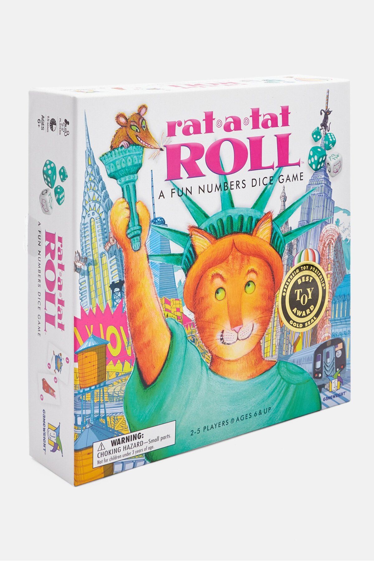 Gamewright-Rat A Tat Roll A Fun Numbers Dice Game, White Combo 3