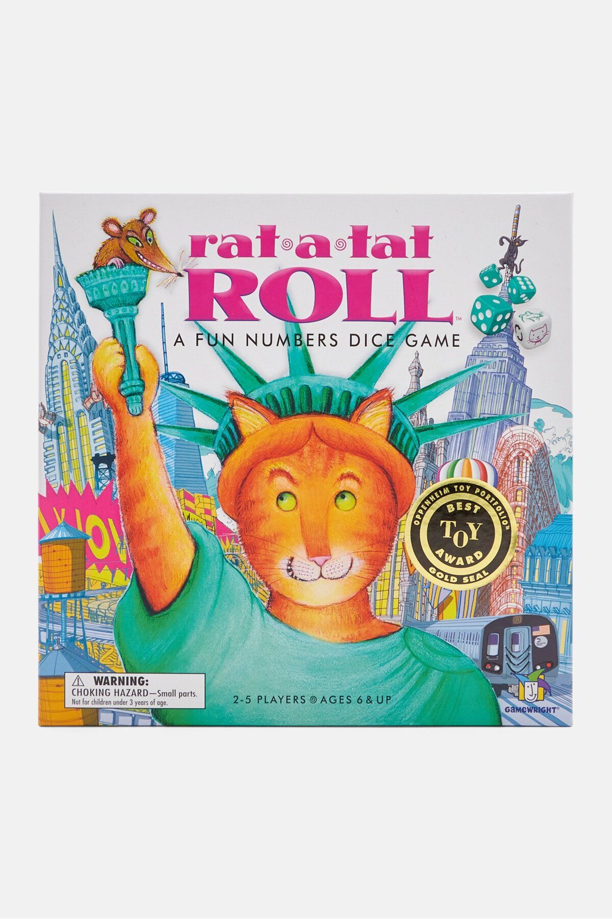 Gamewright-Rat A Tat Roll A Fun Numbers Dice Game, White Combo 1