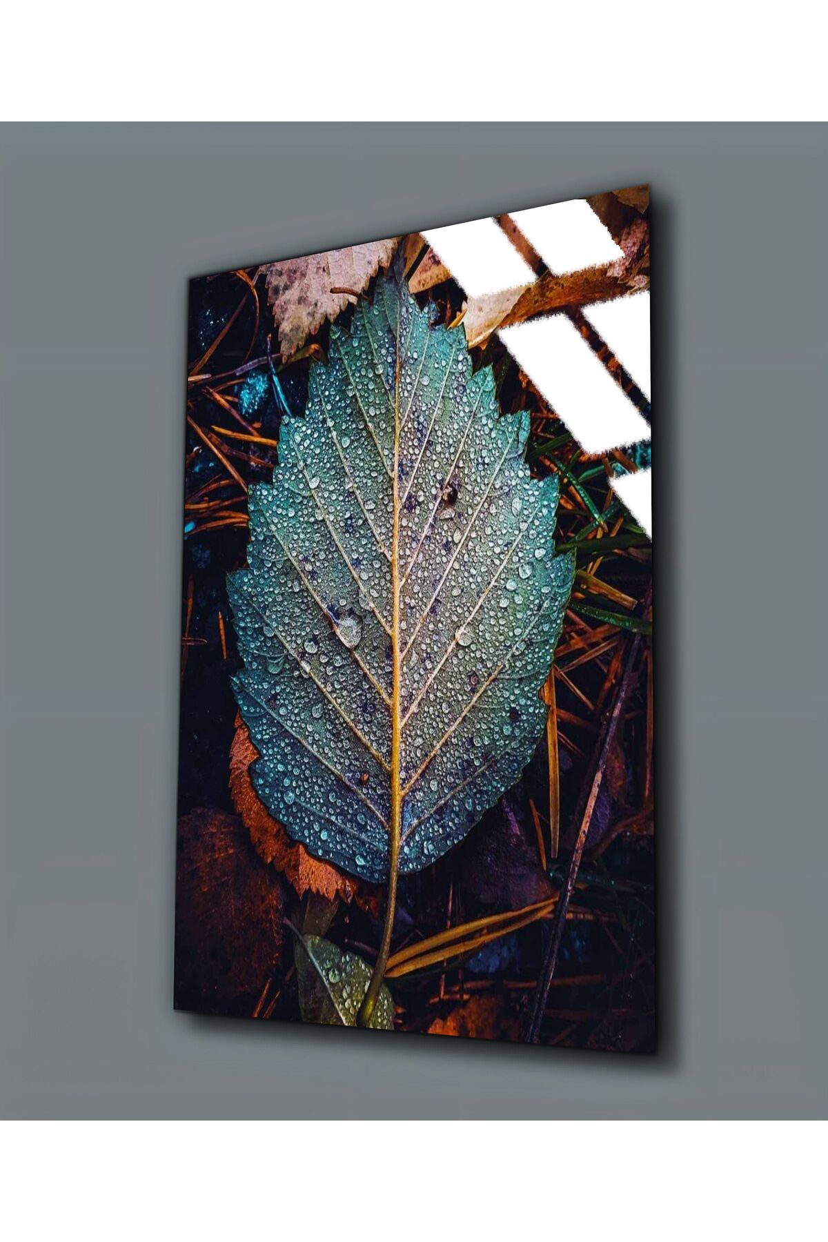 HARIKABIREV|UNBREAKABLE GLASS (TEMPERED) TURQUOISE LEAF TABLE 01 |TMTEKLİ