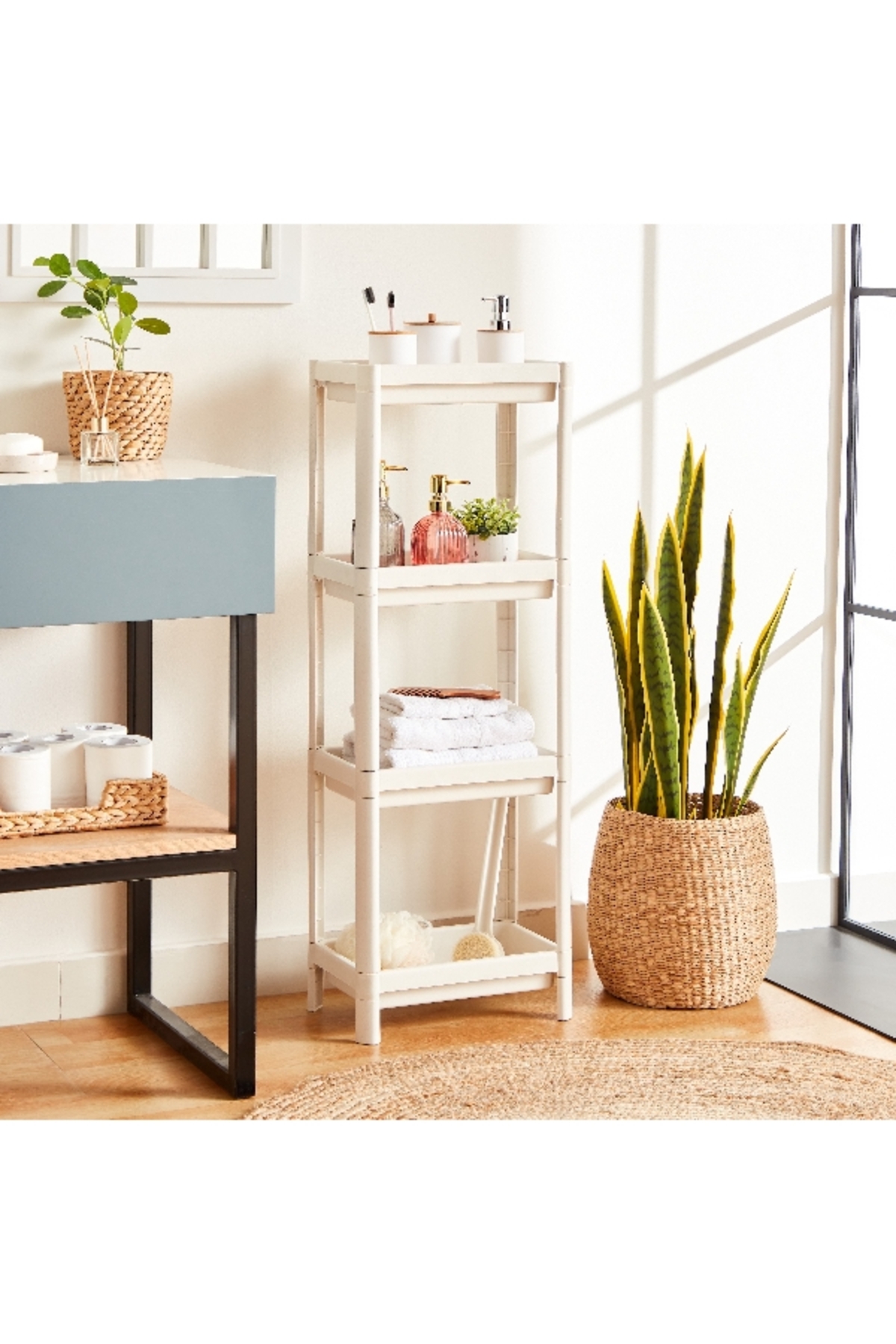 Home Box Allure Bios Rectangle 4-Tier Bathroom Caddy - 36x23x100 cm