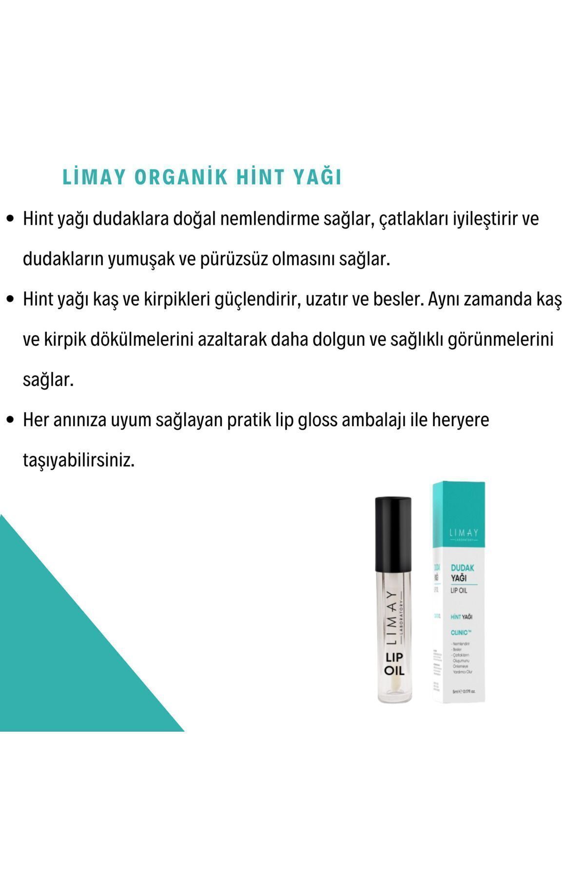 LİMAY-100% Organic Pure Lip Oil - Lip Oil, Moisturizing Nourishing, Cold Pressed Castor Oil 2
