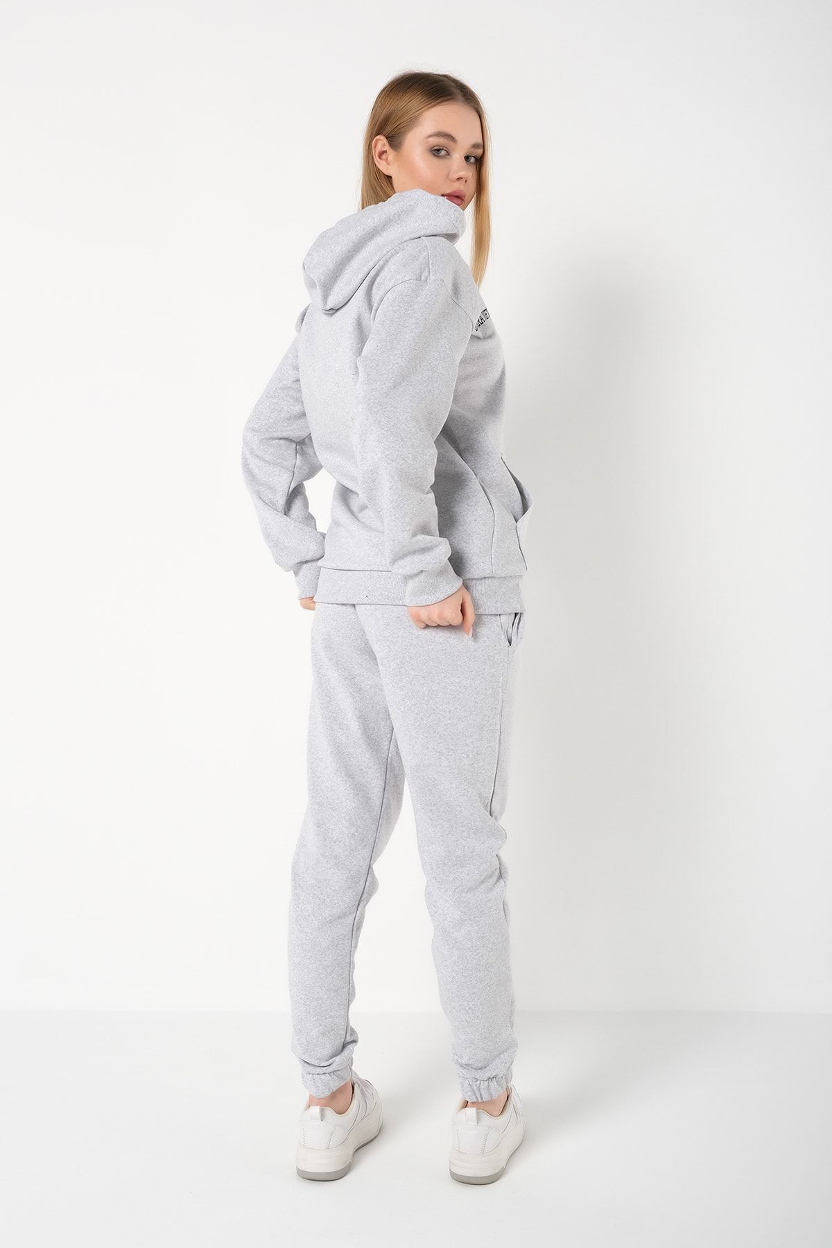 Know-Damen-Jogginghose mit 3 Fäden, grau, Sierra Nevada, bedruckt, Strickjacke, Oversize-Trainingsanzug 6