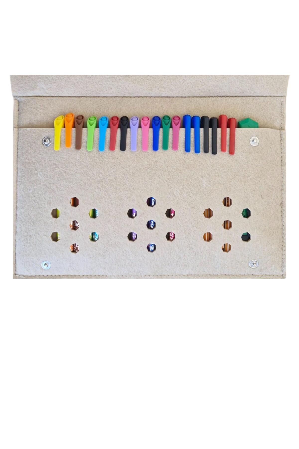FDF STORE-Practical 10 Color Tablet Crayons - Felt School Pen Holder Bag, Multi-Purpose Notebook Book Organizer 7