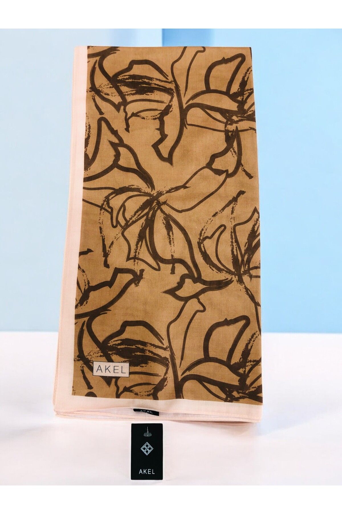 Akel-Pastel Patterned Digital Soft Scarf - 95x95 2