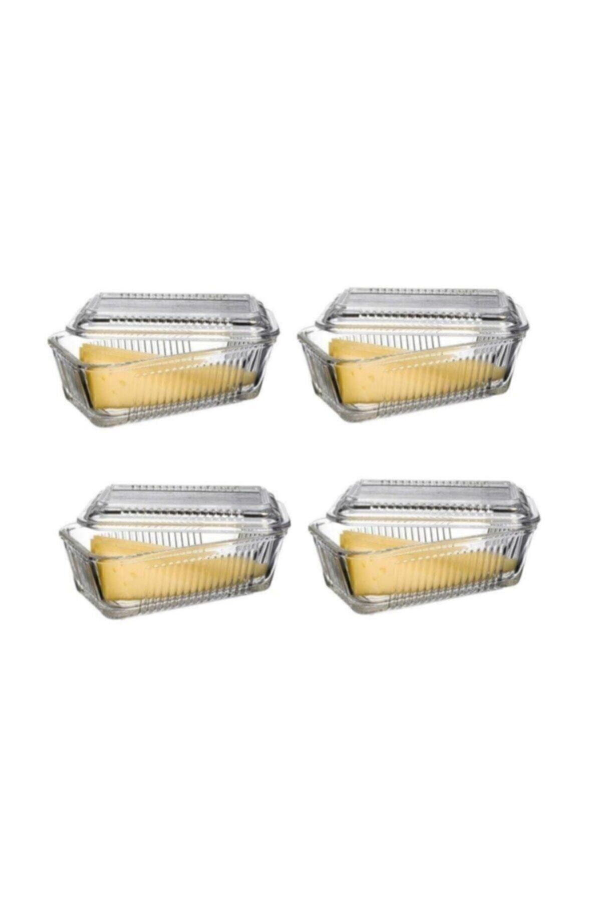 Frigo Kapaklı Kahvaltılık - Tereyağlık Peynirlik Bölmesizü 4 Lü Set 072oa