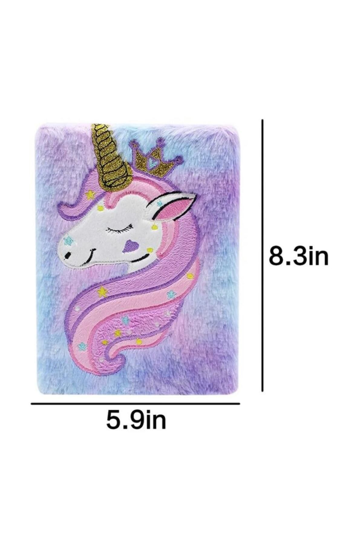 BLA GROUP-Cute Plush Unicorn Notebook, Memory Book, Memory Book, Diary 7