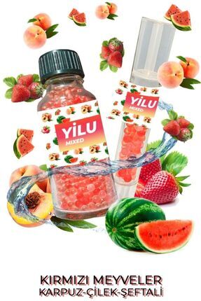 YİLU Mentol Topu 1000 Adet Kırmızı Meyveler Şeftali Karpuz Çilek.