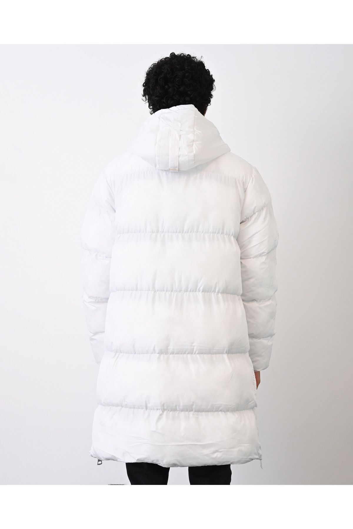 İLKCET MODA-Дълго подплатено мъжко палто с качулка 5
