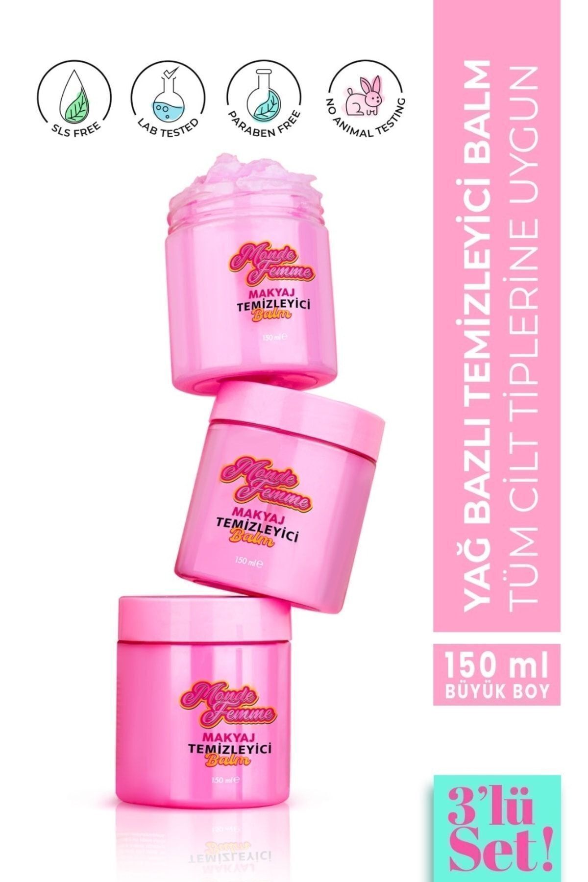 Monde Femme 3'lü Makyaj Temizleyici Balm