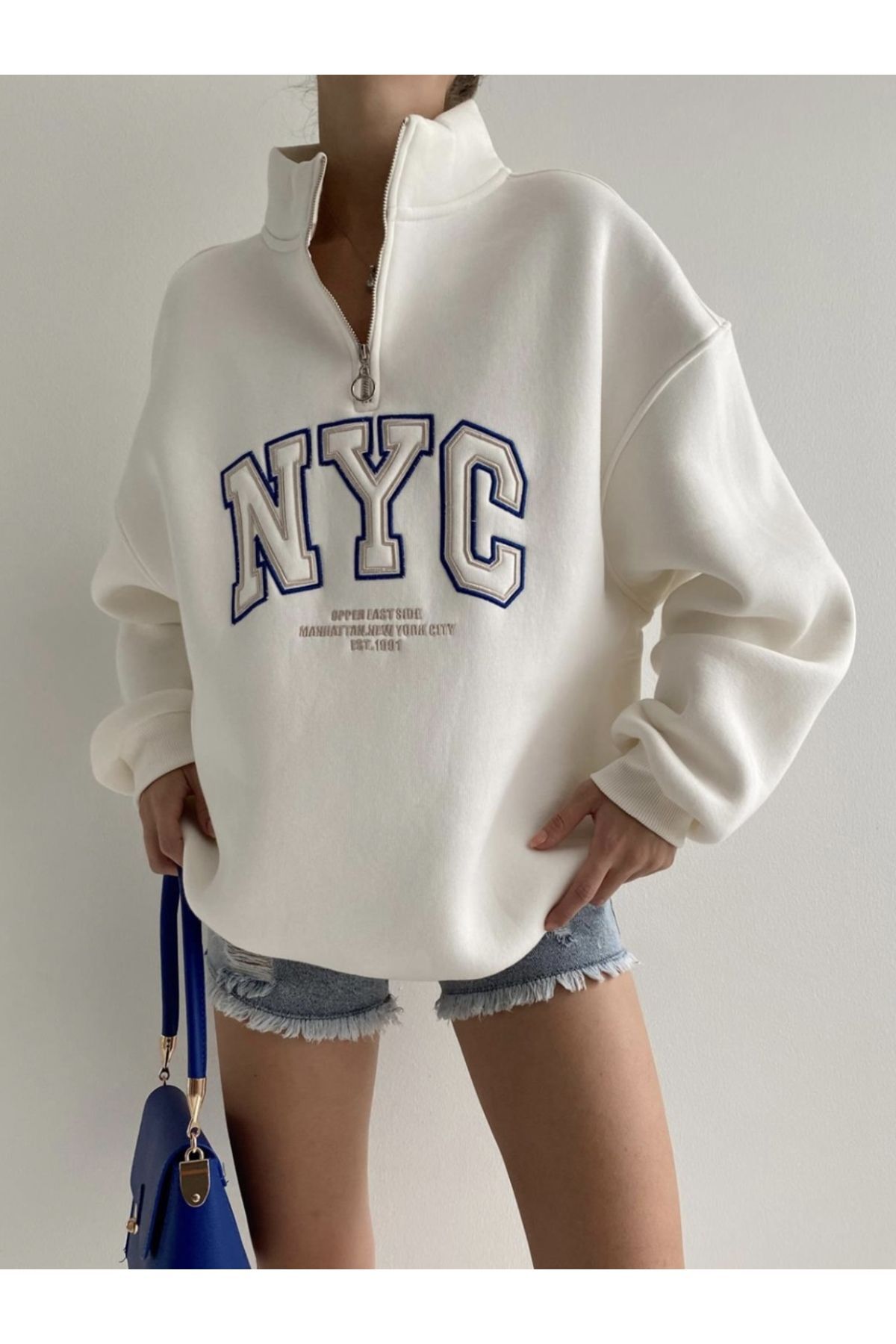 YouLikeButik NYC VYŠÍVANÁ MIKINA na zip