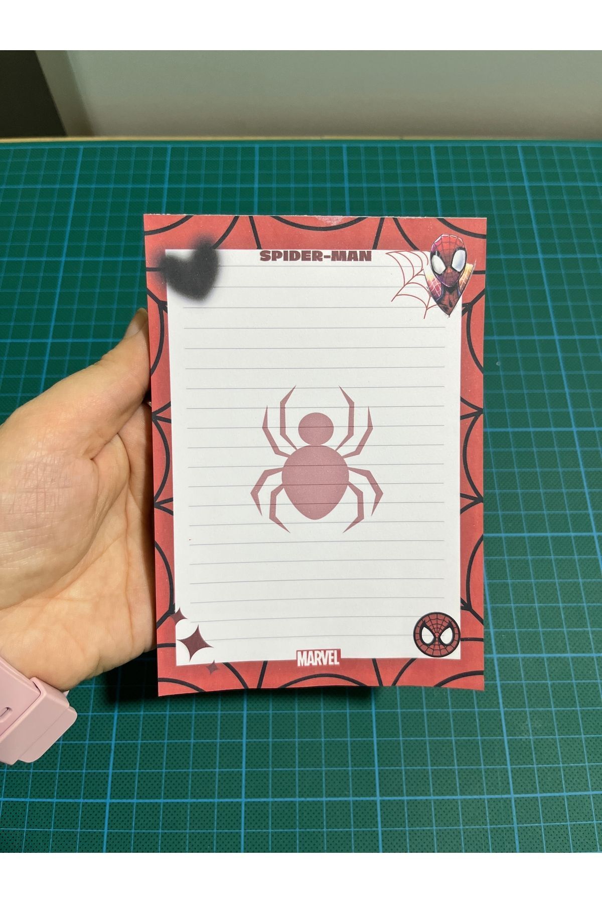 Cuppy Box-Spiderman Red A6 Size Checked Notebook 1