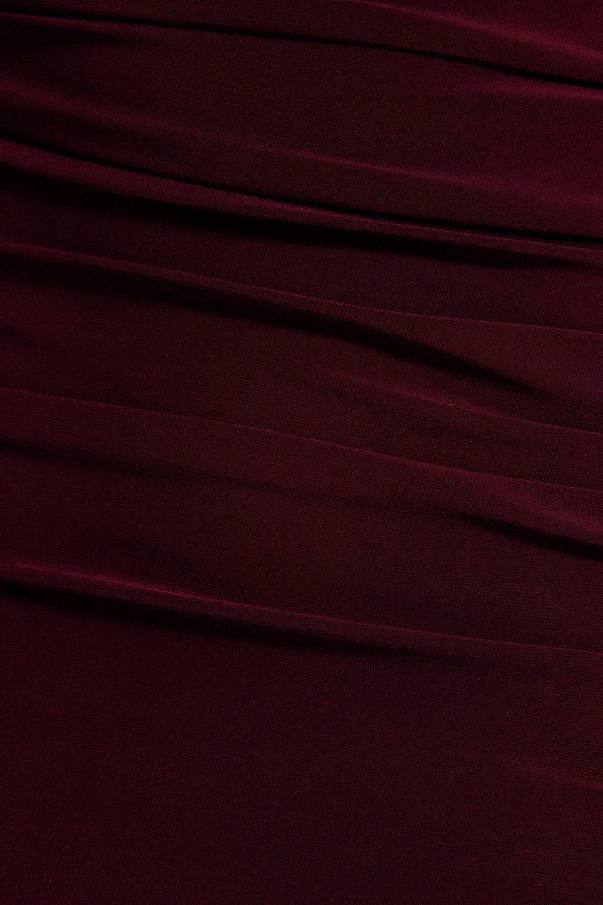 Trendyol Collection-Burgunderrotes, elegantes Abendkleid mit Ausschnittdetails, Nachtabendkleid TPRAW24EL00297 7