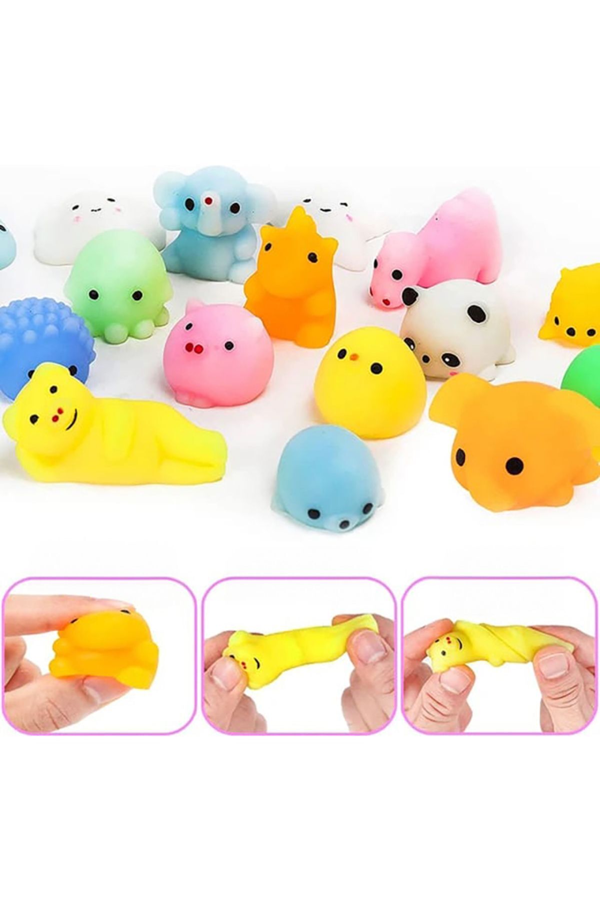 Morpembej 5 Adet Çocuk Squishy Oyuncağı Stres Giderici Hayvan Figürlü Sukuşi Oyuncak