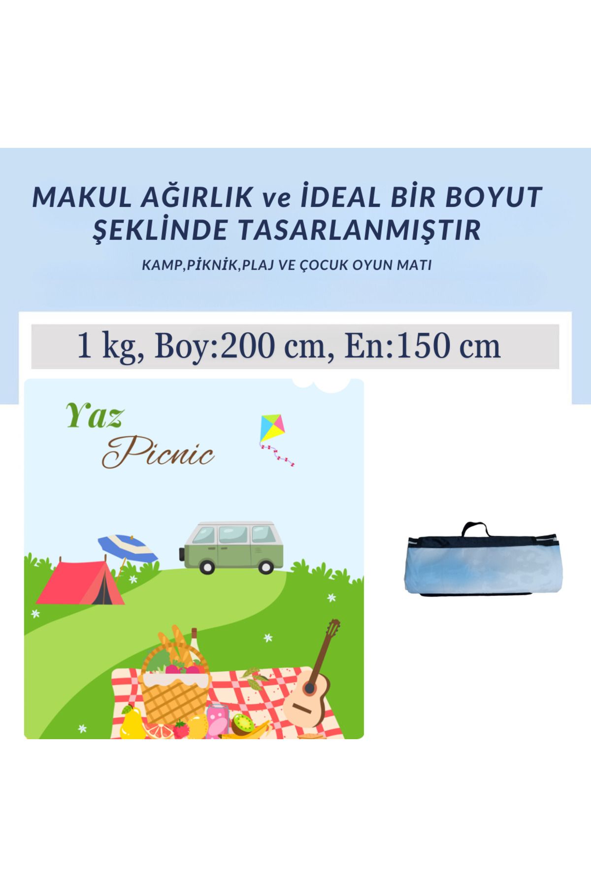 OKAVANGO-150-200 Cm Children's Sea and Beach Supplies - Beach Mat, Sand-repellent Beach Cover, Beach Cushion 2