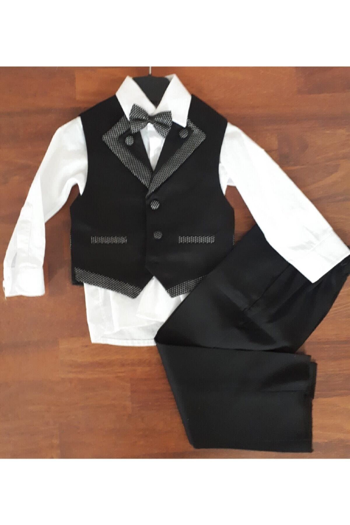 Terry Boy's Black Vest Tuxedo Suit