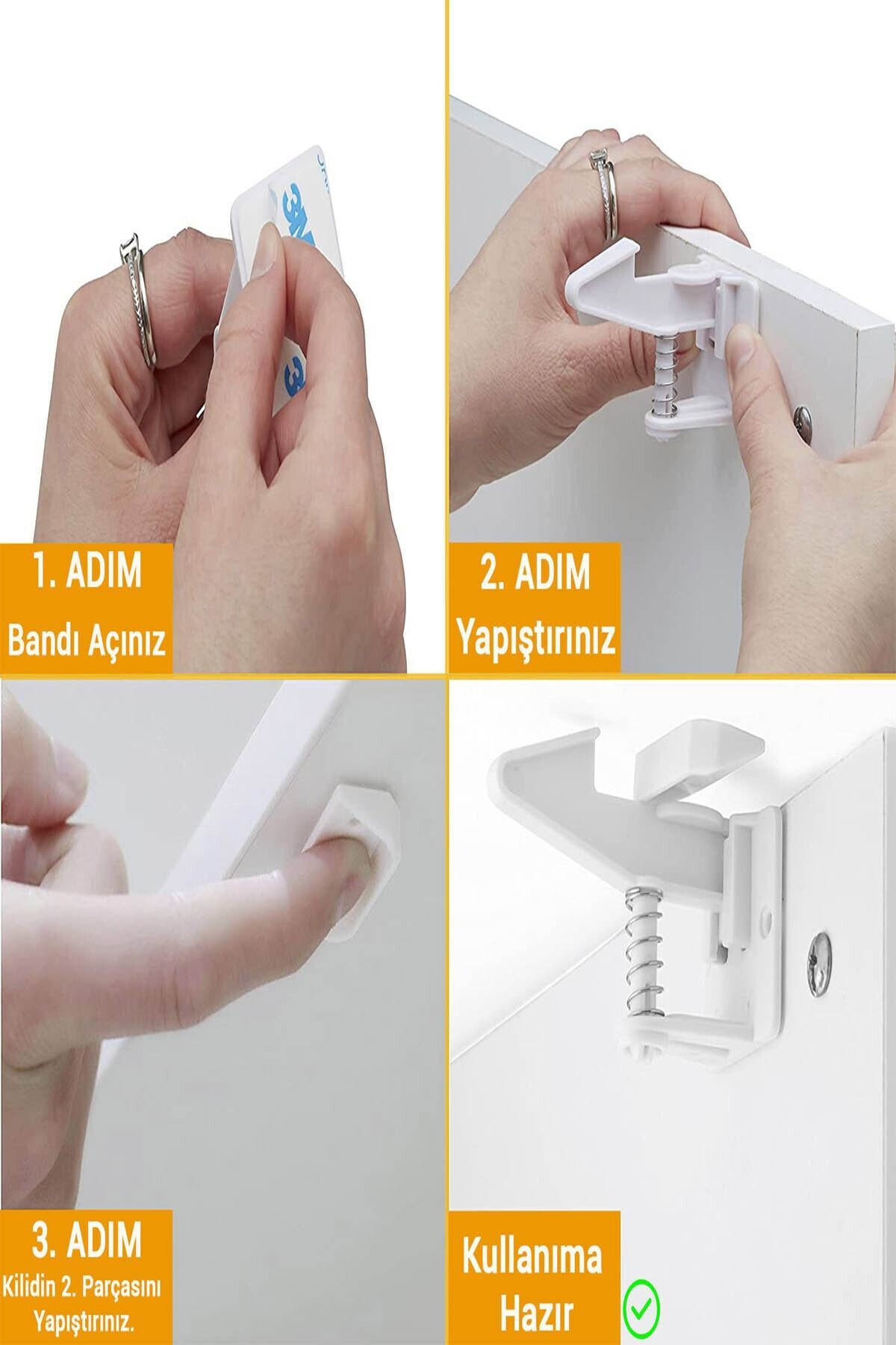 Baby Lock 5 Adet Bebek Çocuk Kilit Çekmece Dolap Güvenlik Kilidi - Gizli Dayanıklı Estetik Tasarım fotoğrafı 5 (önizleme)