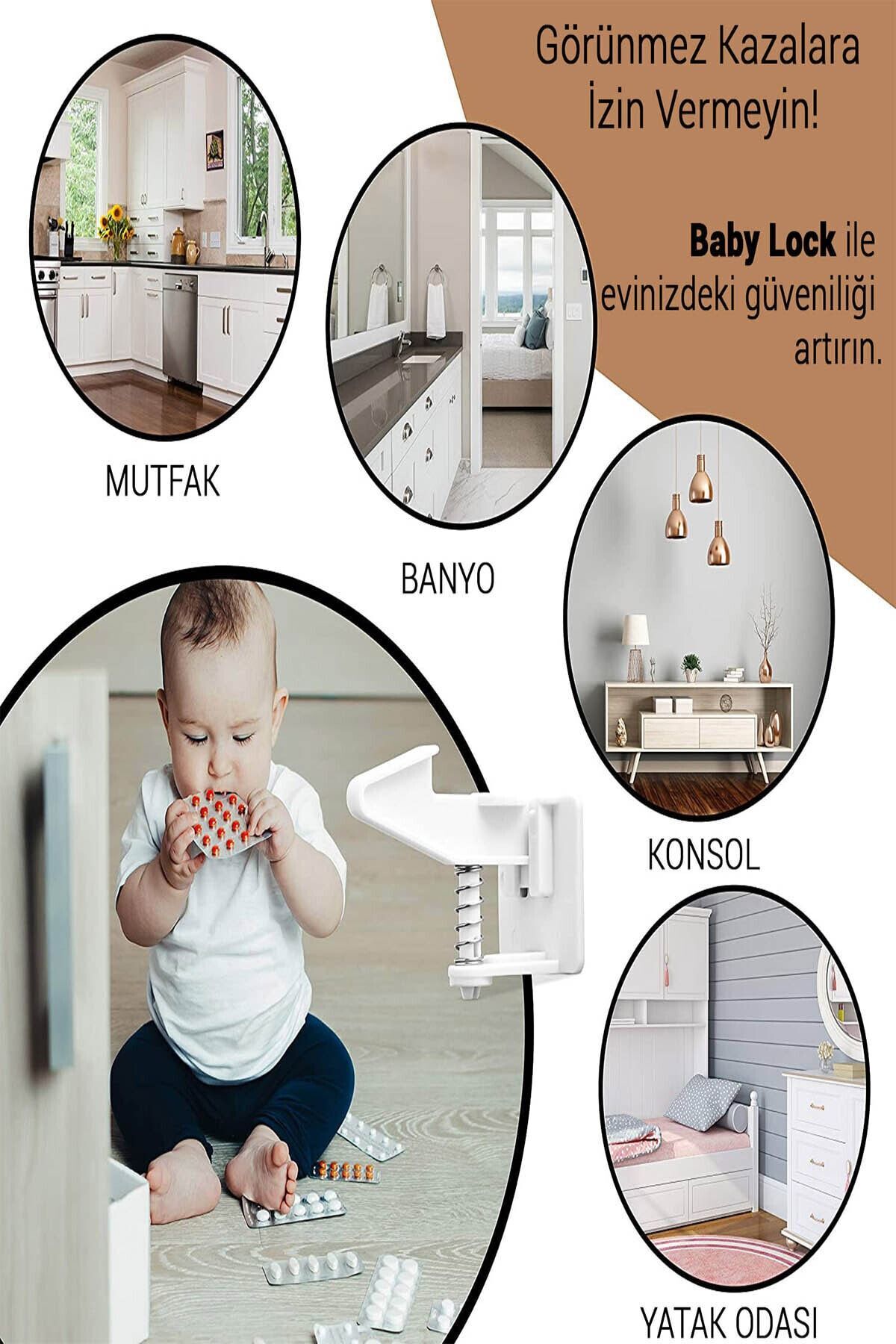 Baby Lock 5 Adet Bebek Çocuk Kilit Çekmece Dolap Güvenlik Kilidi - Gizli Dayanıklı Estetik Tasarım fotoğrafı 6 (önizleme)