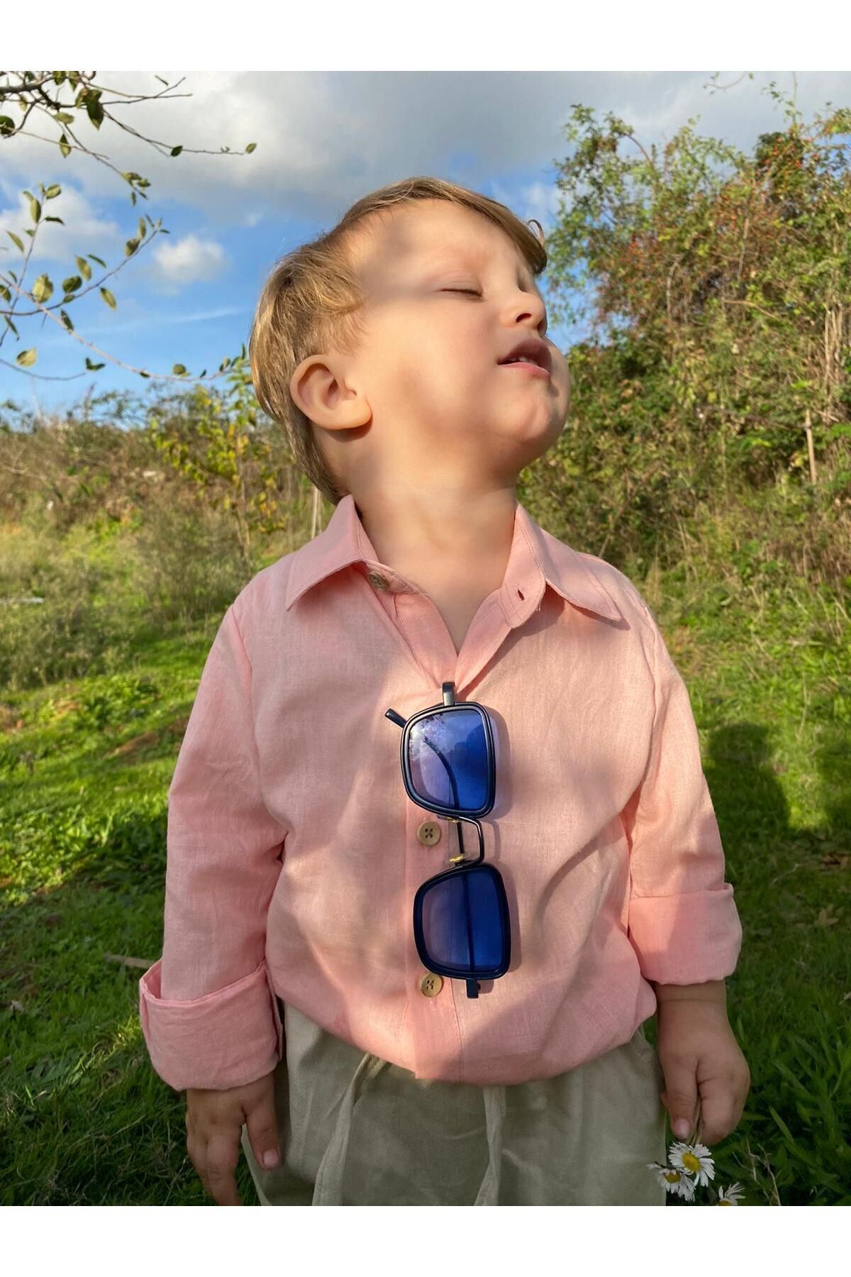 Boy's Shirt Easy to Iron Long Sleeve Linen 100% Cotton