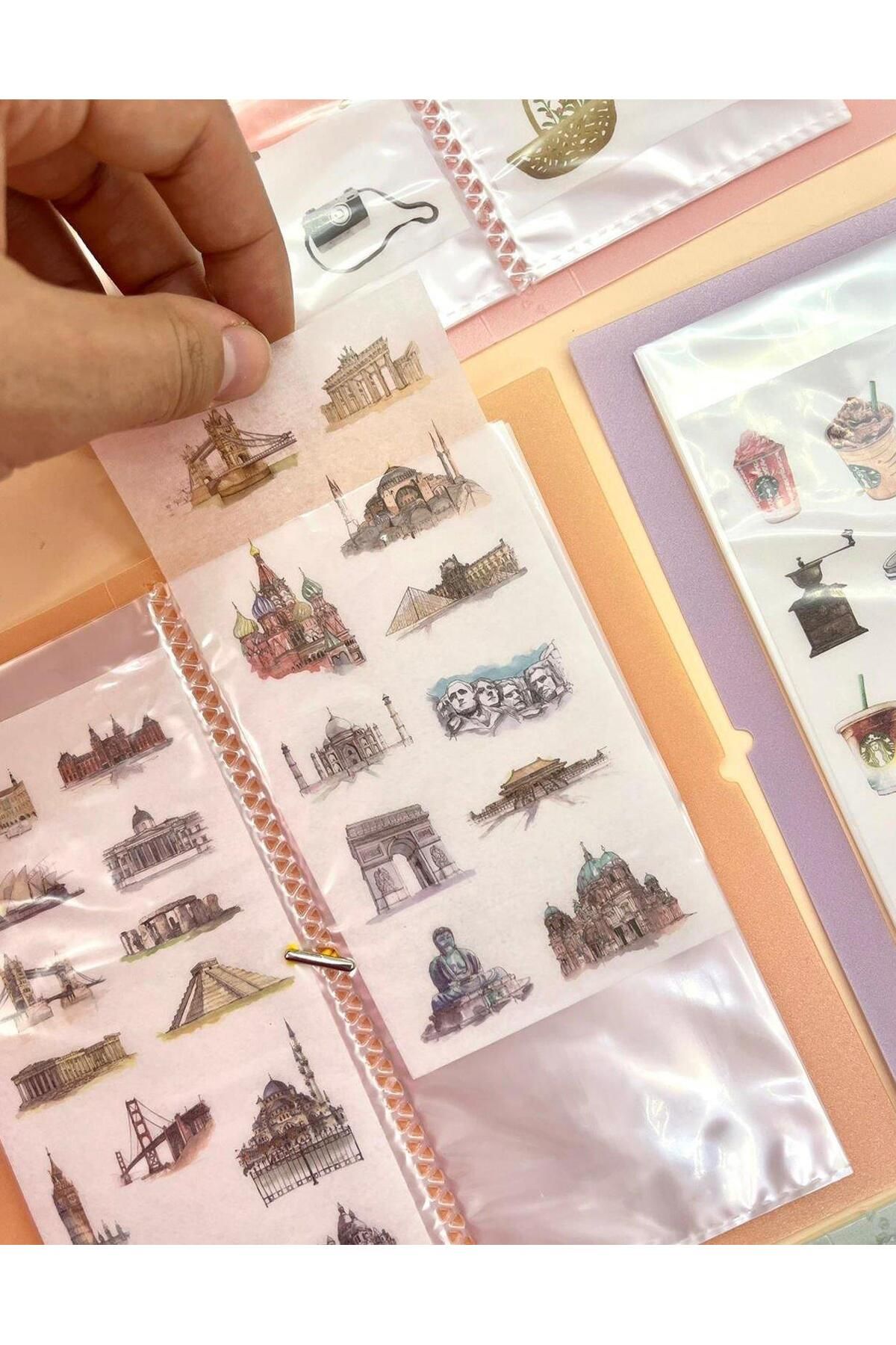 Kağıt Gemi Dükkan-Sticker Storage Folder - File Orange Cover 3