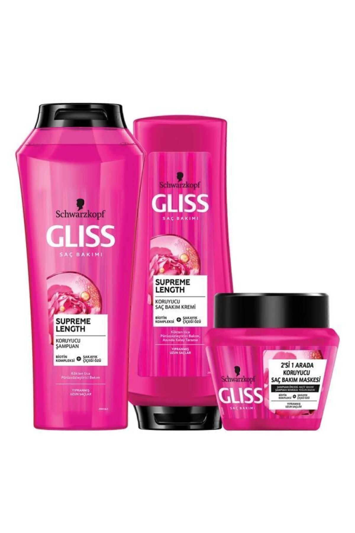 Supreme Length Uzun Saçlara Özel Bakım Seti (ŞAMPUAN 500 ML SAÇ KREMİ 360 ML MASKE 300 ML)
