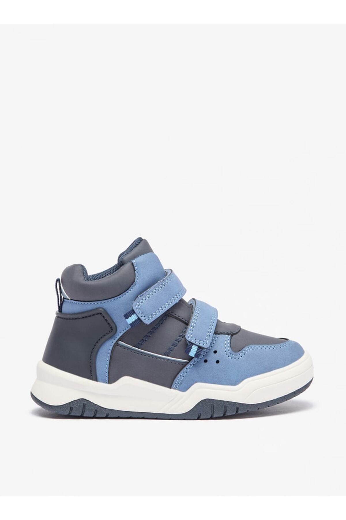 LBL by Shoexpress-Panelled High Cut Sneakers with Hook and Loop Closure 3