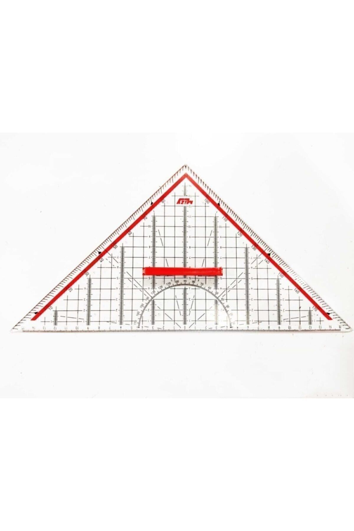 MİZY-Geoderic Triangle Ruler 32 cm with Extra Holder Scale 2