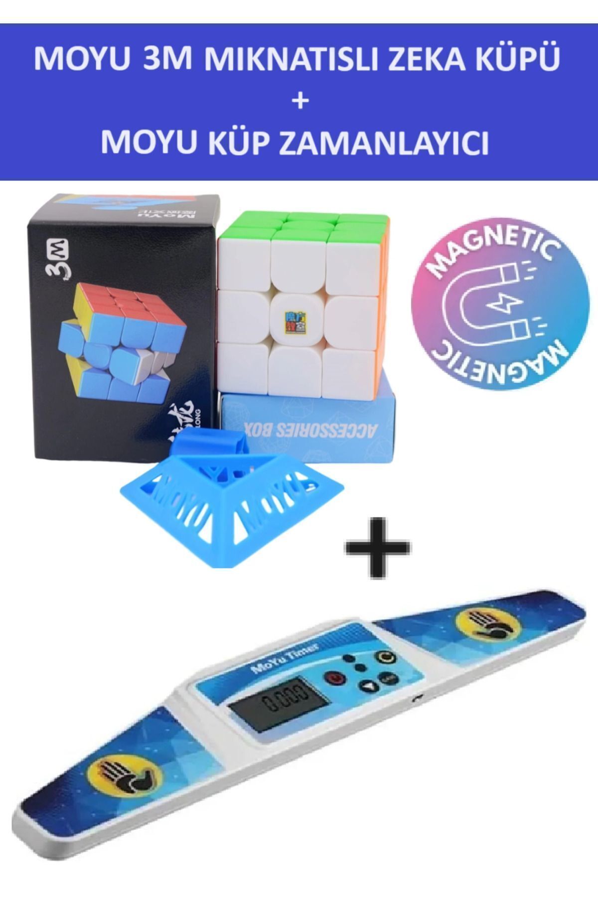 ZETCONCEPT-Moyu 3m Professional Speed Cube and Moyu Cube Timer Set-3X3 Rubik's Intelligence Cube and Timer 2